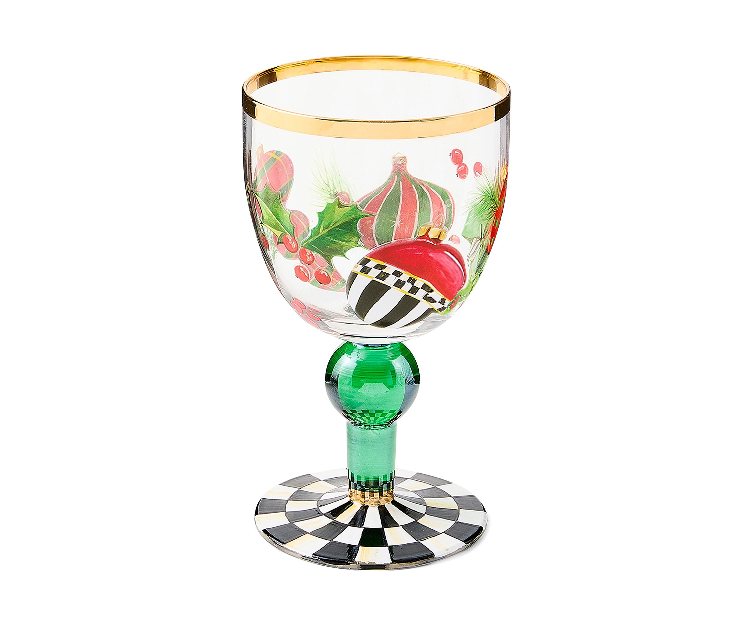 Deck the Halls Wine Glass