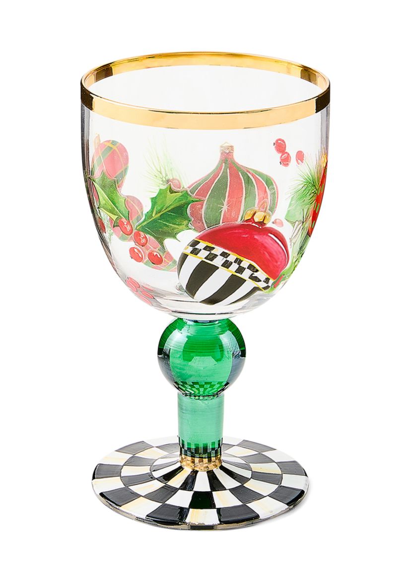 Deck the Halls Wine Glass