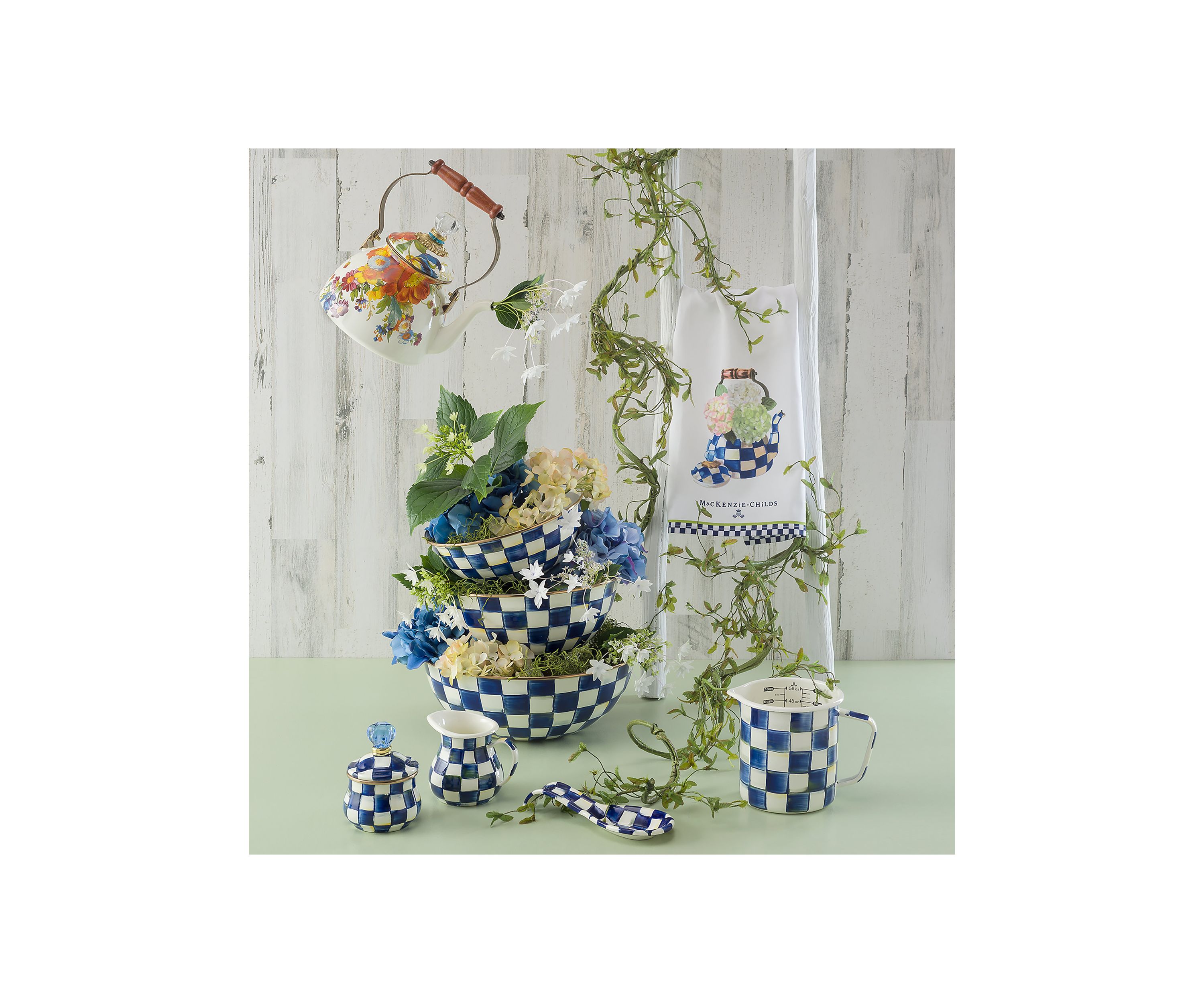 Hydrangea Tea Kettle Dish Towel