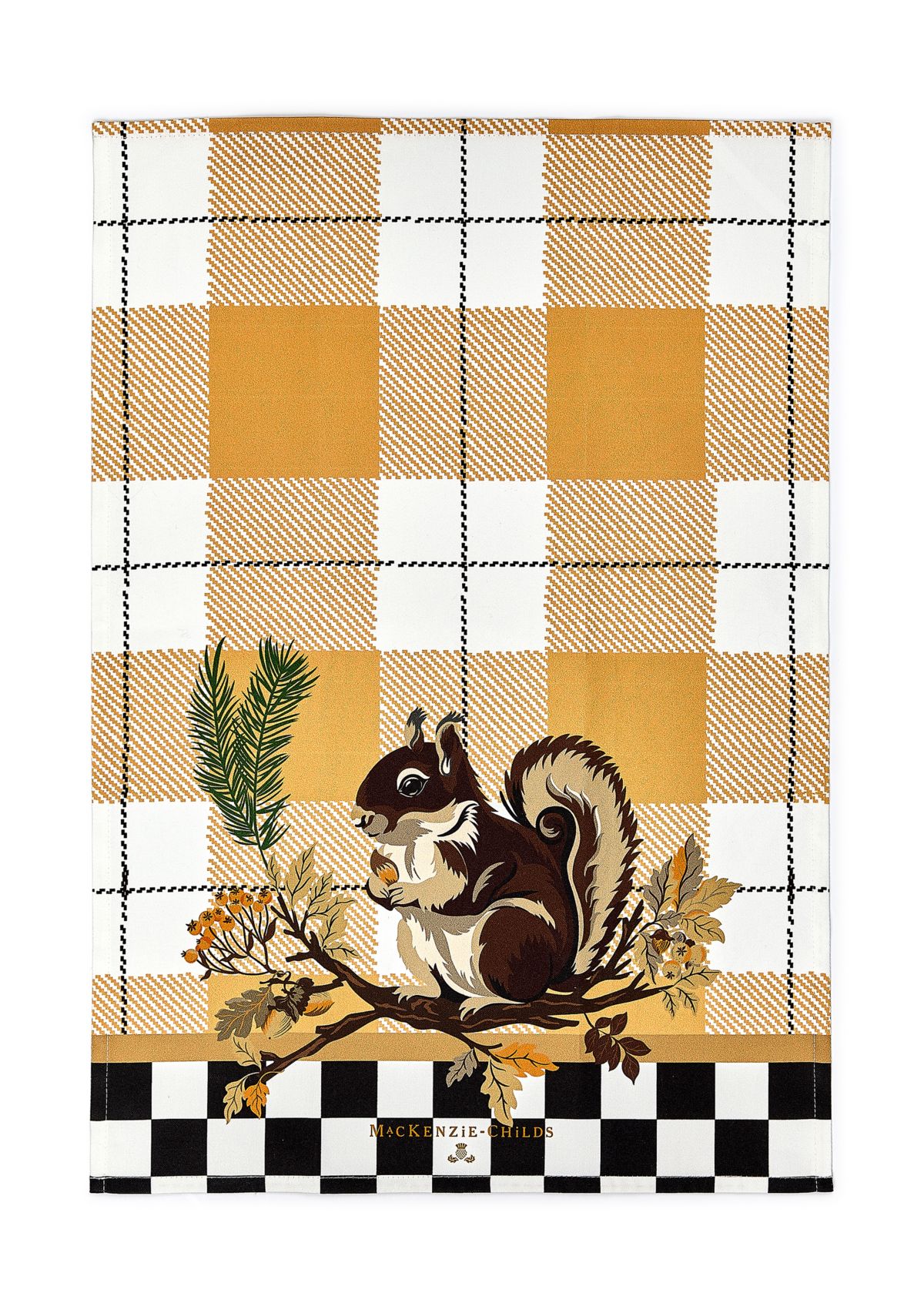 Squirrel Tartan Dish Towel
