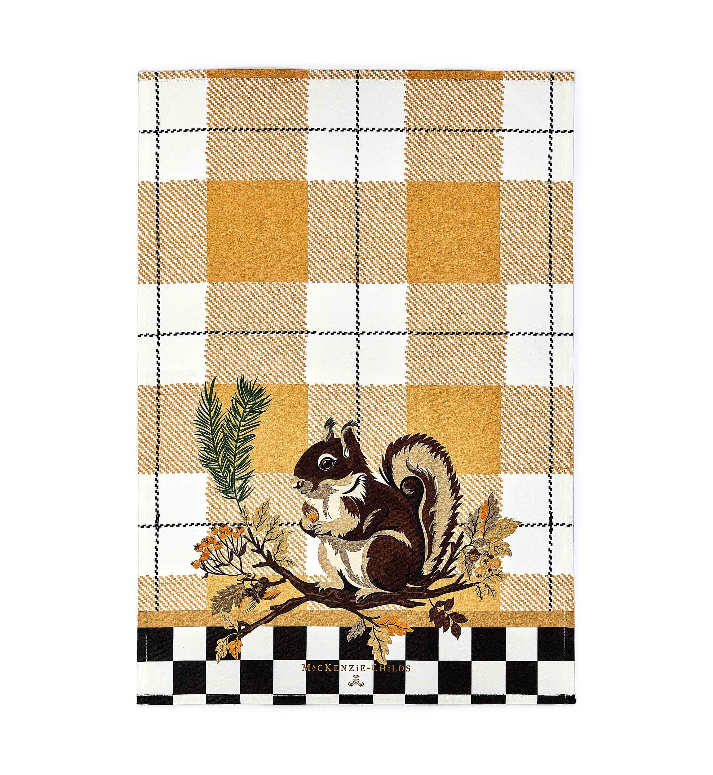 Squirrel Tartan Dish Towel