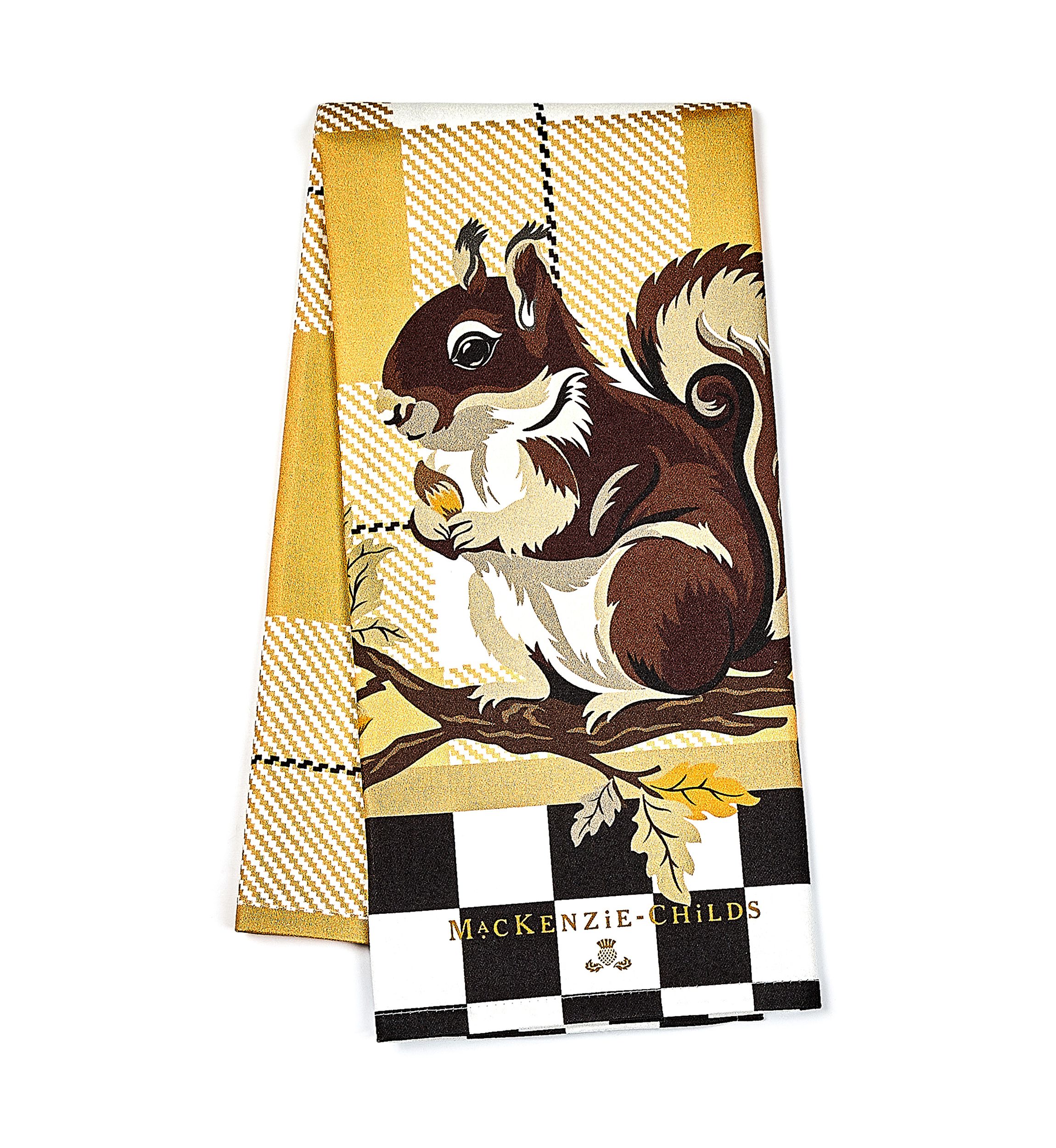 Squirrel Tartan Dish Towel