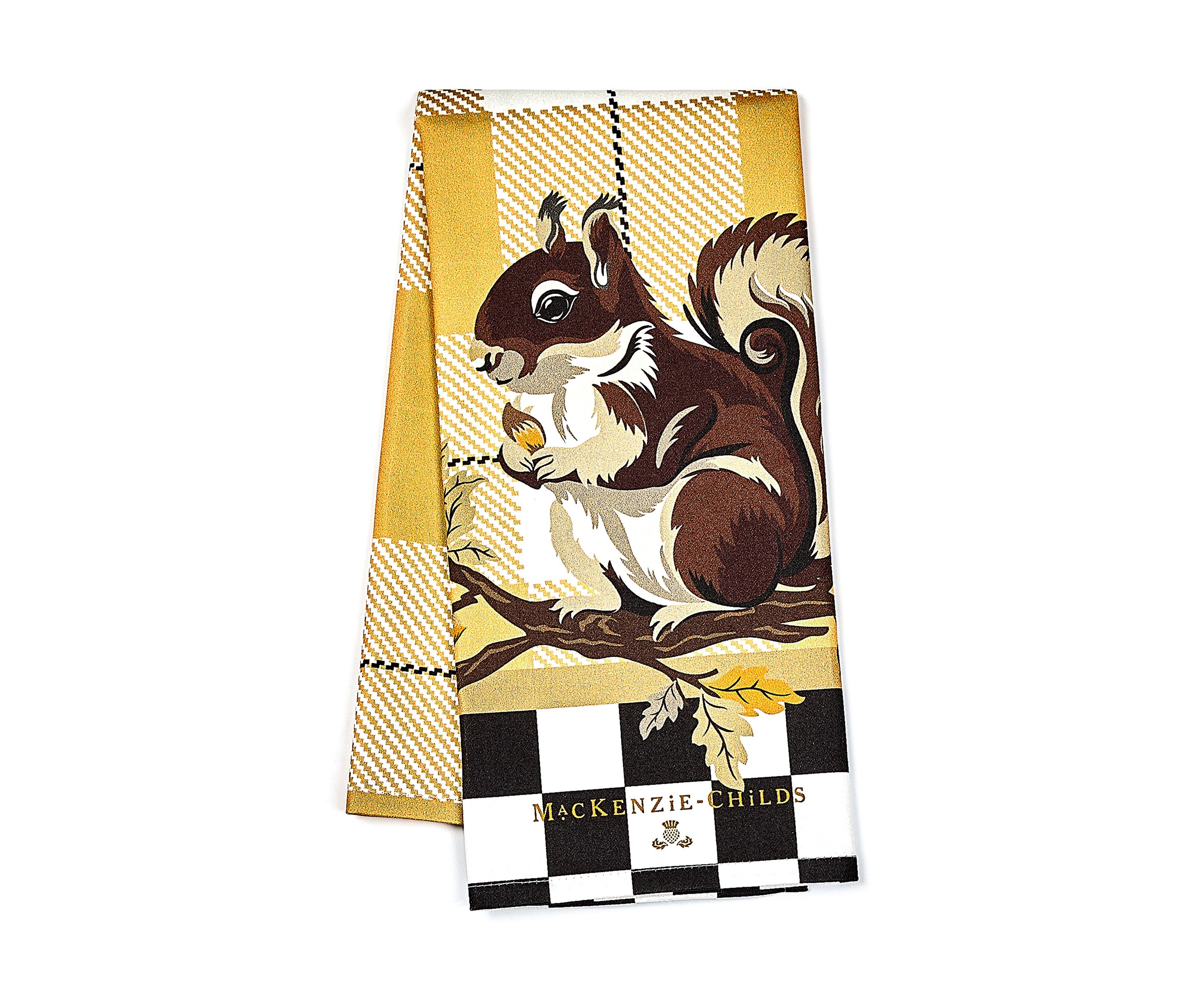 Squirrel Tartan Dish Towel
