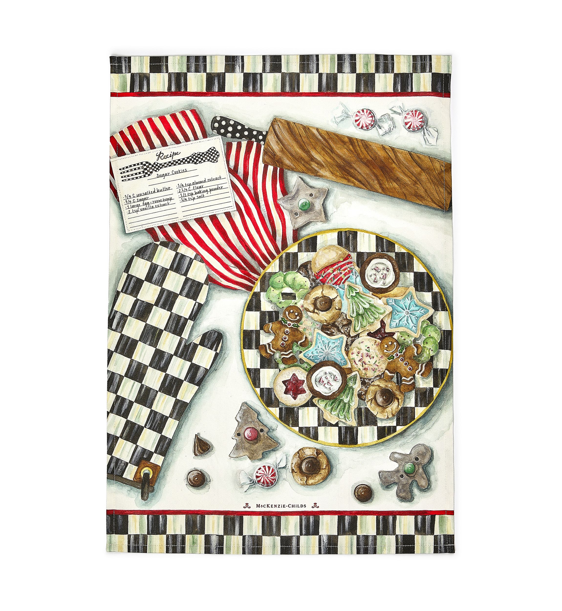 Christmas Cookie Recipe Dish Towel