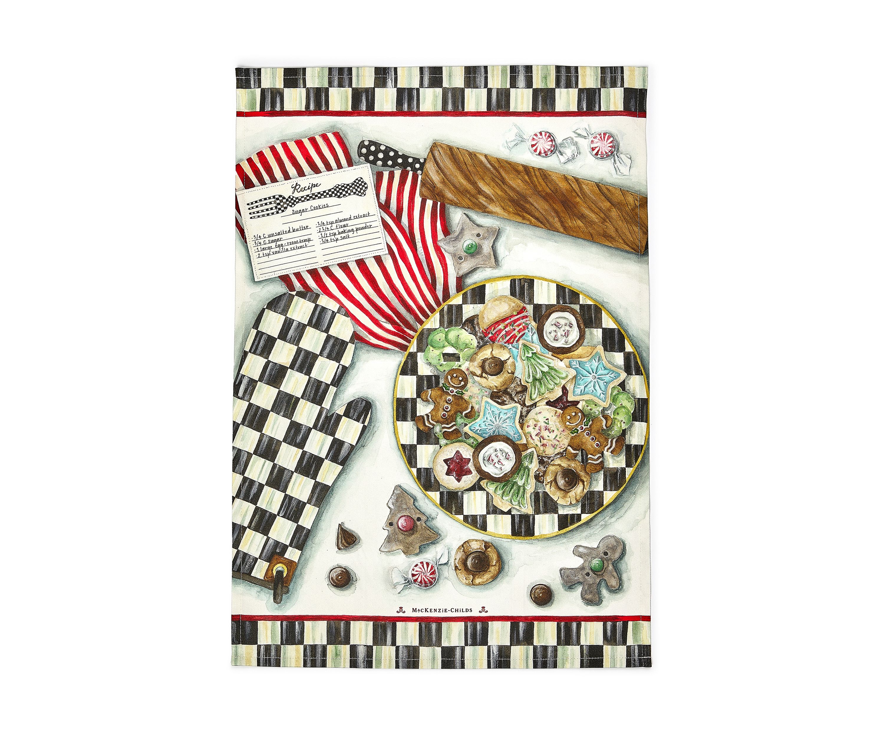 Christmas Cookie Recipe Dish Towel