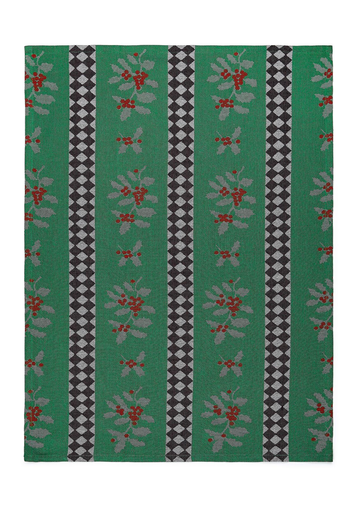 Holly and Holiday Tree Jacquard  Dish Towel Set of 2
