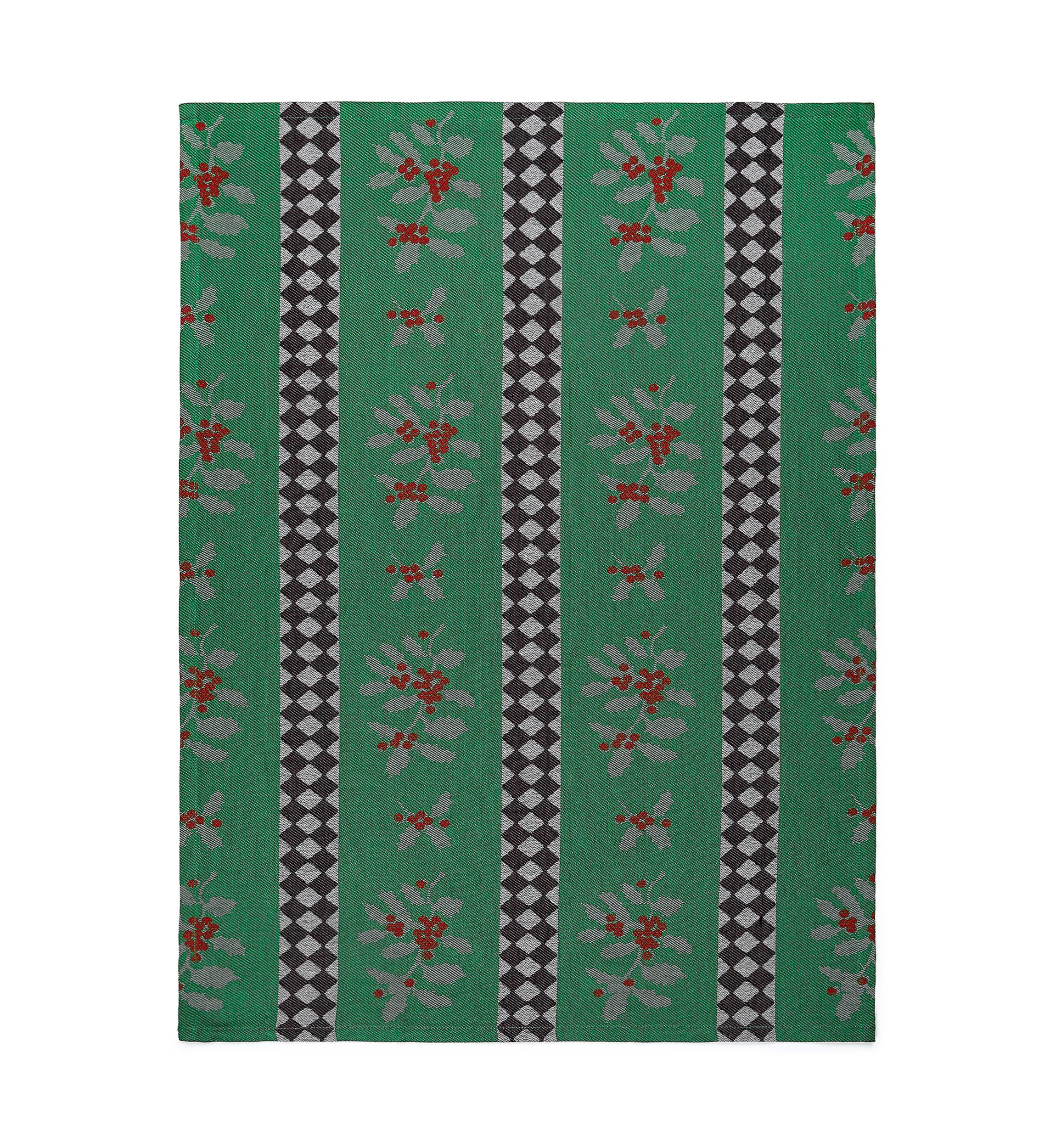 Holly and Holiday Tree Jacquard  Dish Towel Set of 2