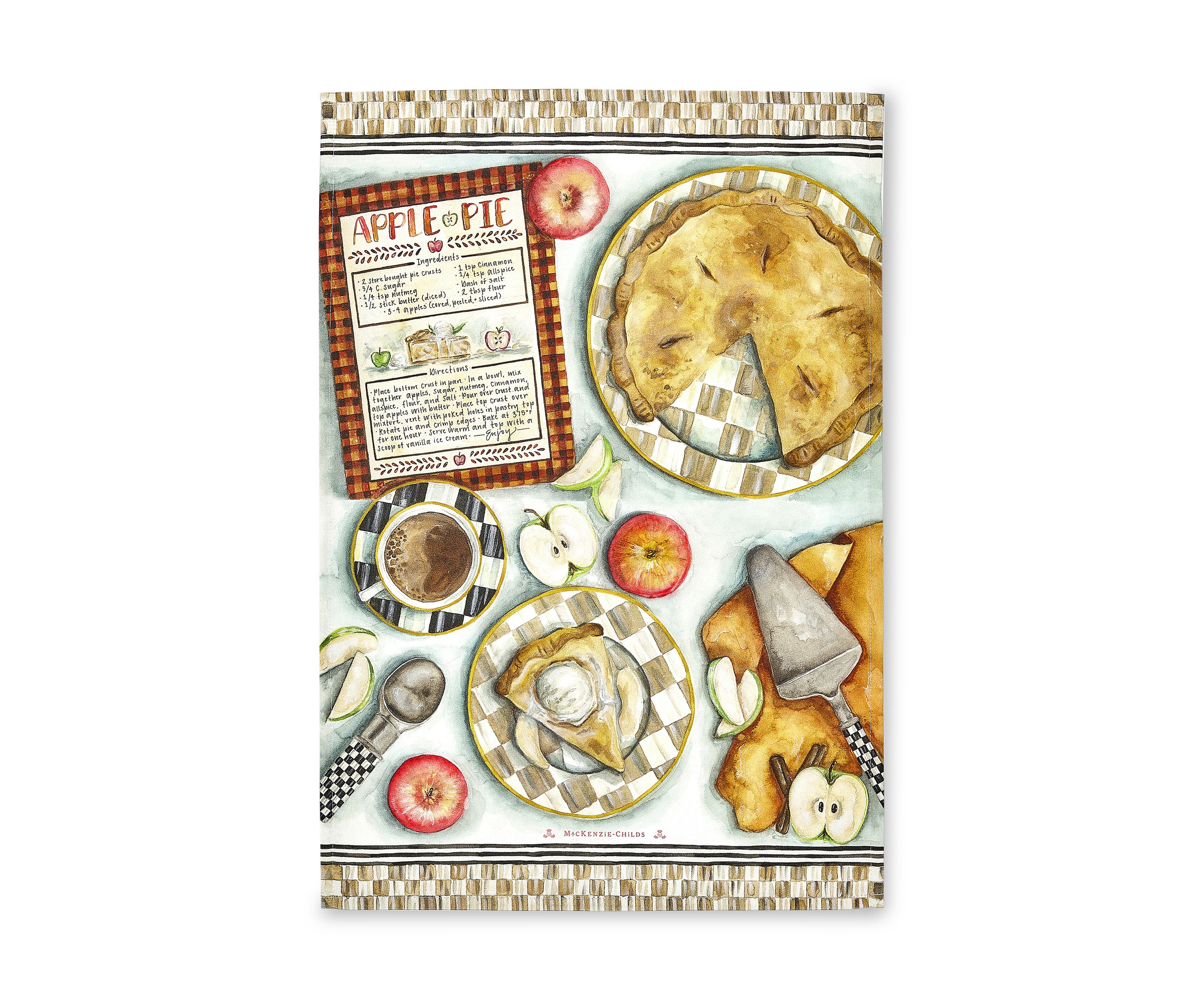 Apple Pie Recipe Dish Towel