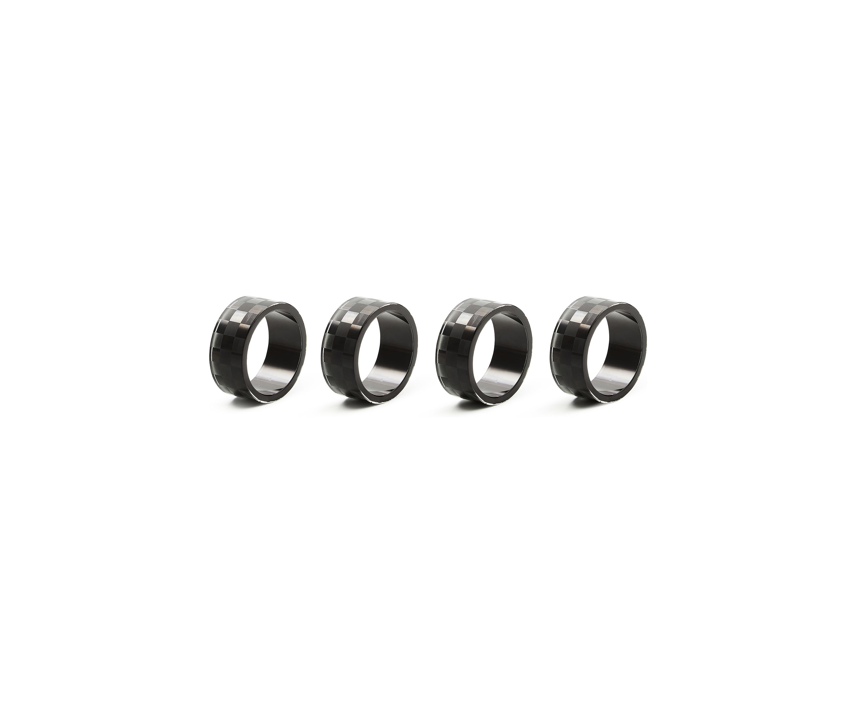 Check Napkin Rings, Set of 4