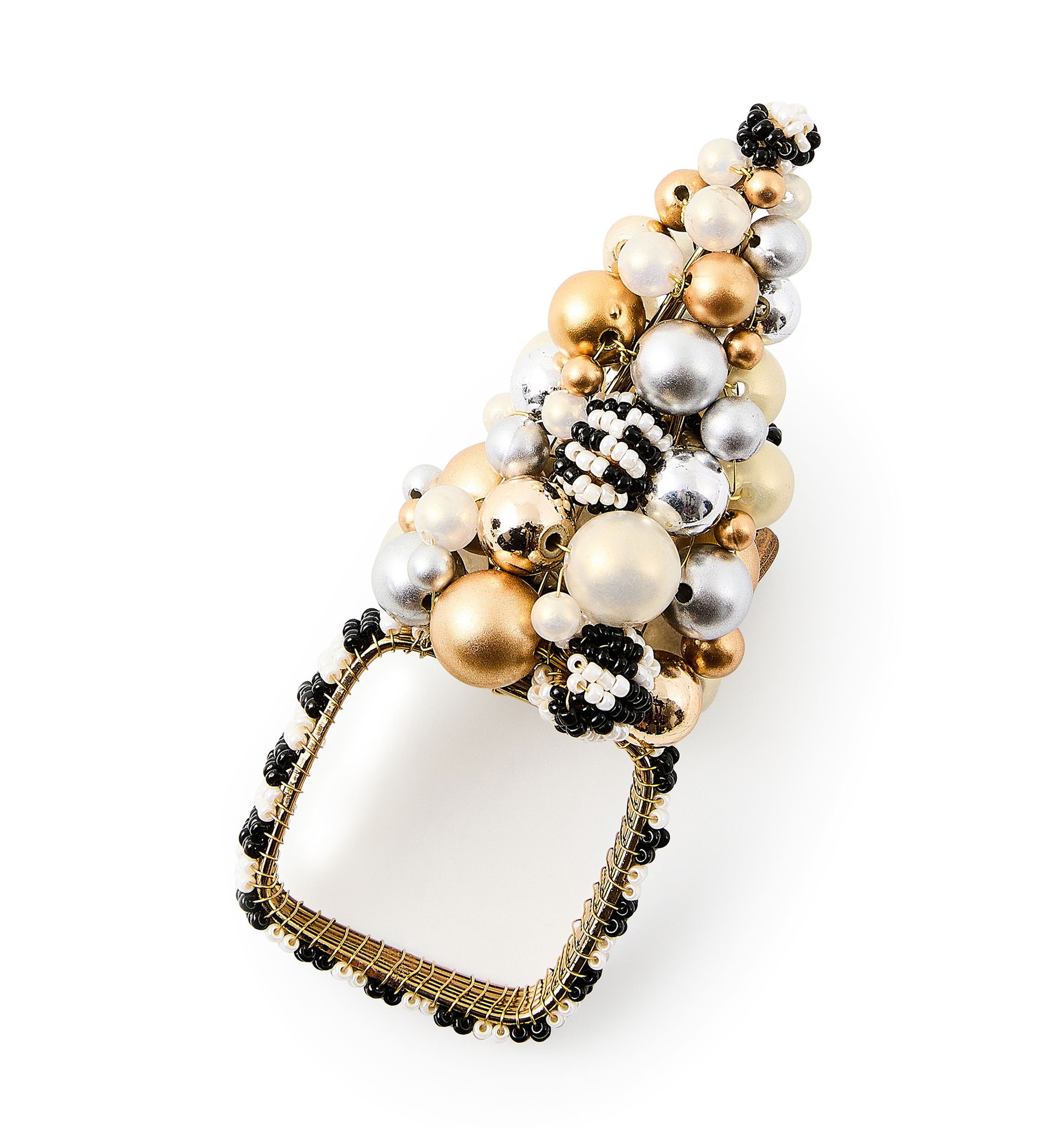 Glam Up Beaded Tree Napkin Rings Set of 4