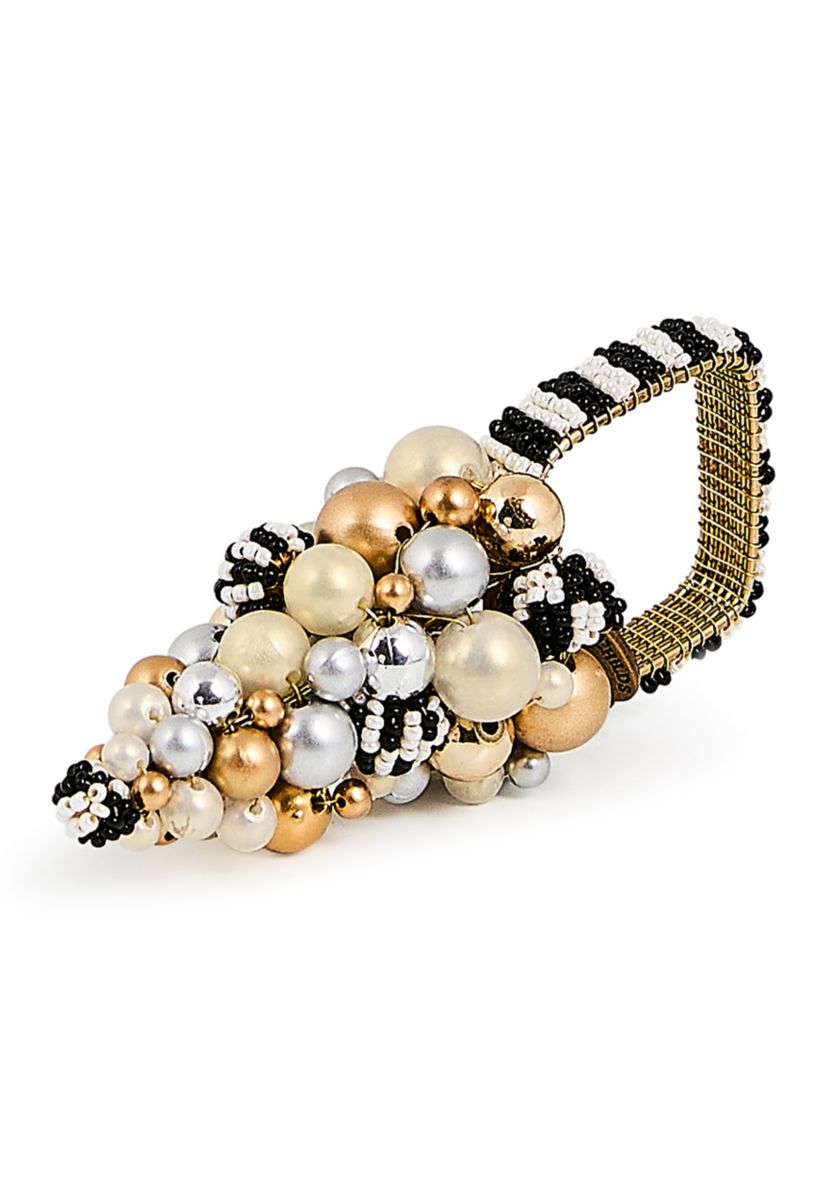 Glam Up Beaded Tree Napkin Rings Set of 4