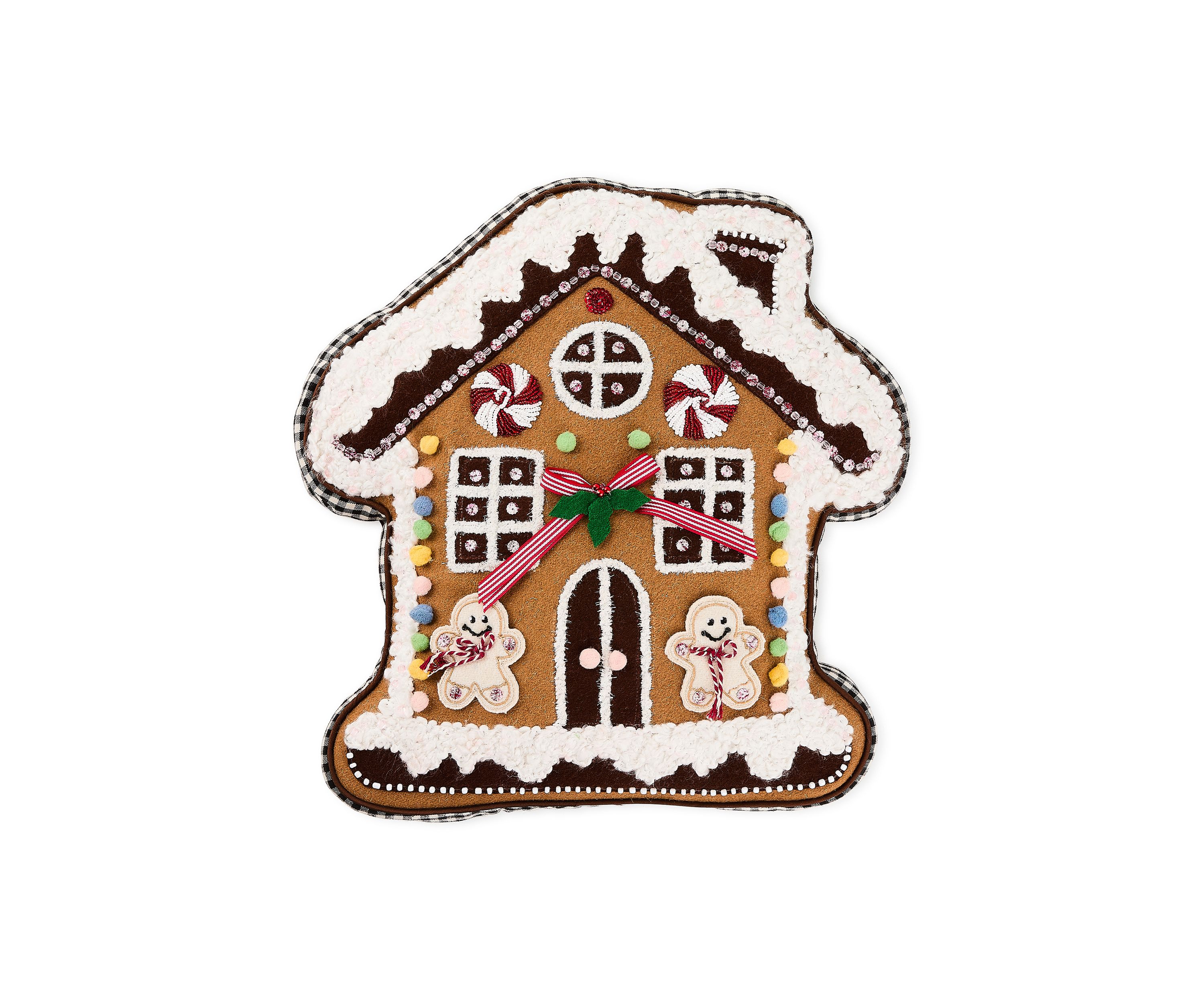Gingerbread House Shaped Throw Pillow