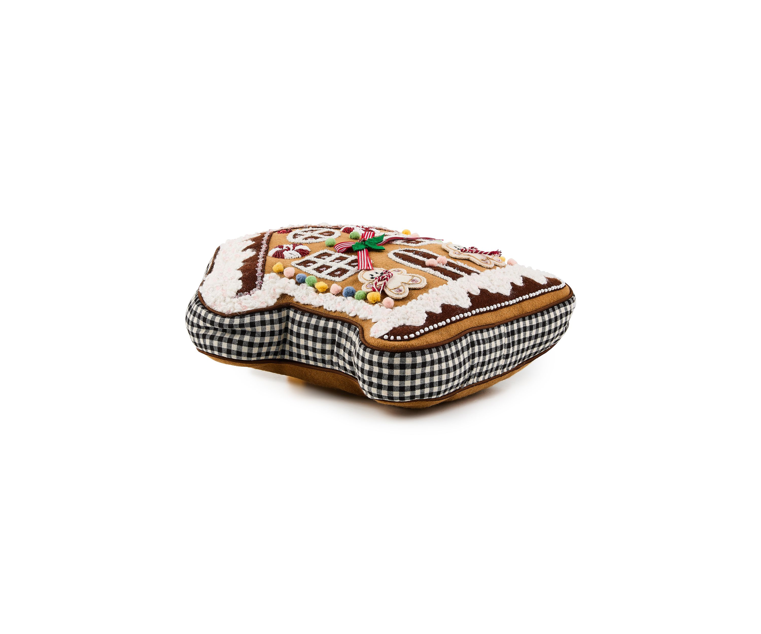 Gingerbread House Shaped Throw Pillow