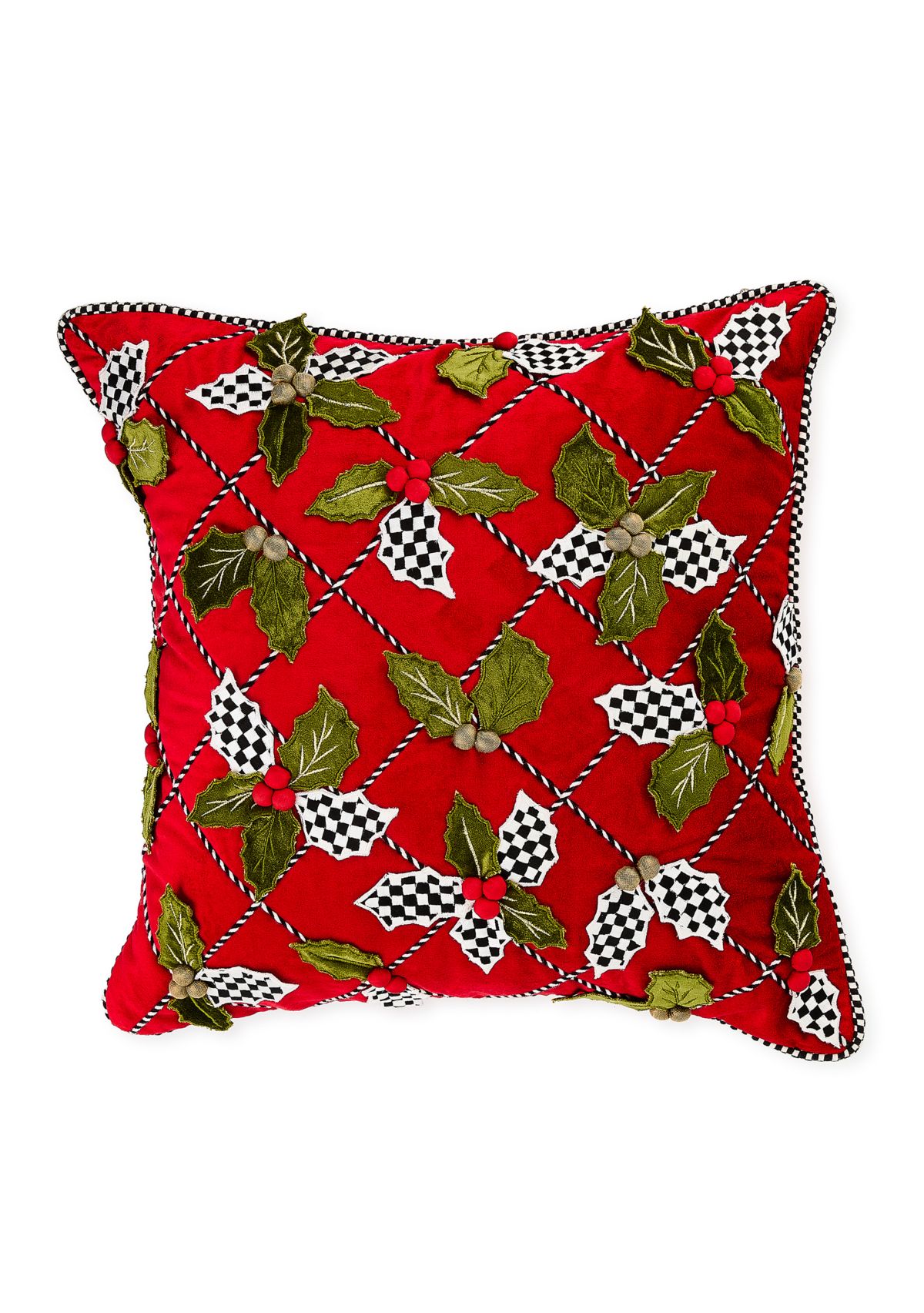 Holly Lattice Throw Pillow 