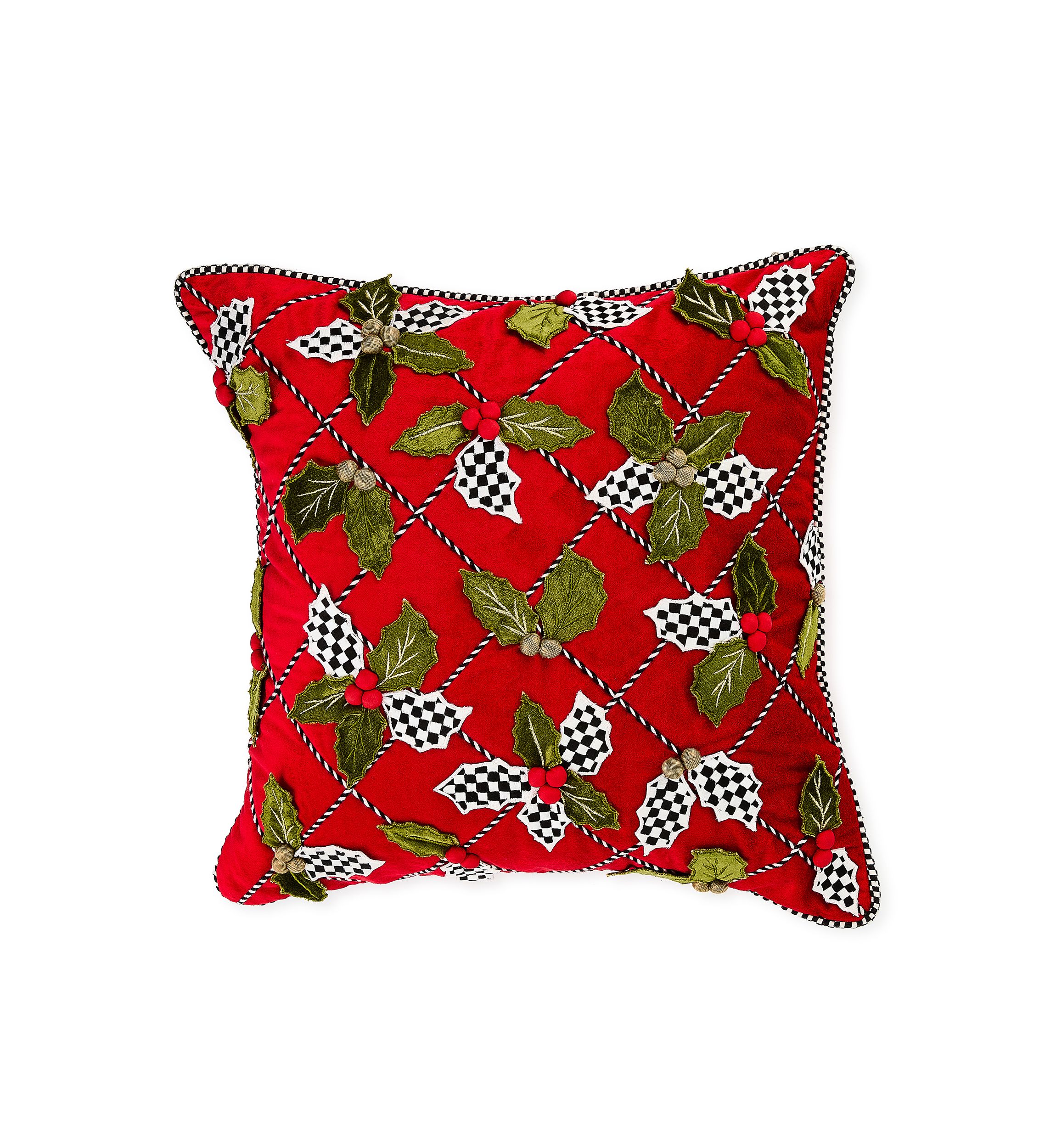 Holly Lattice Throw Pillow 