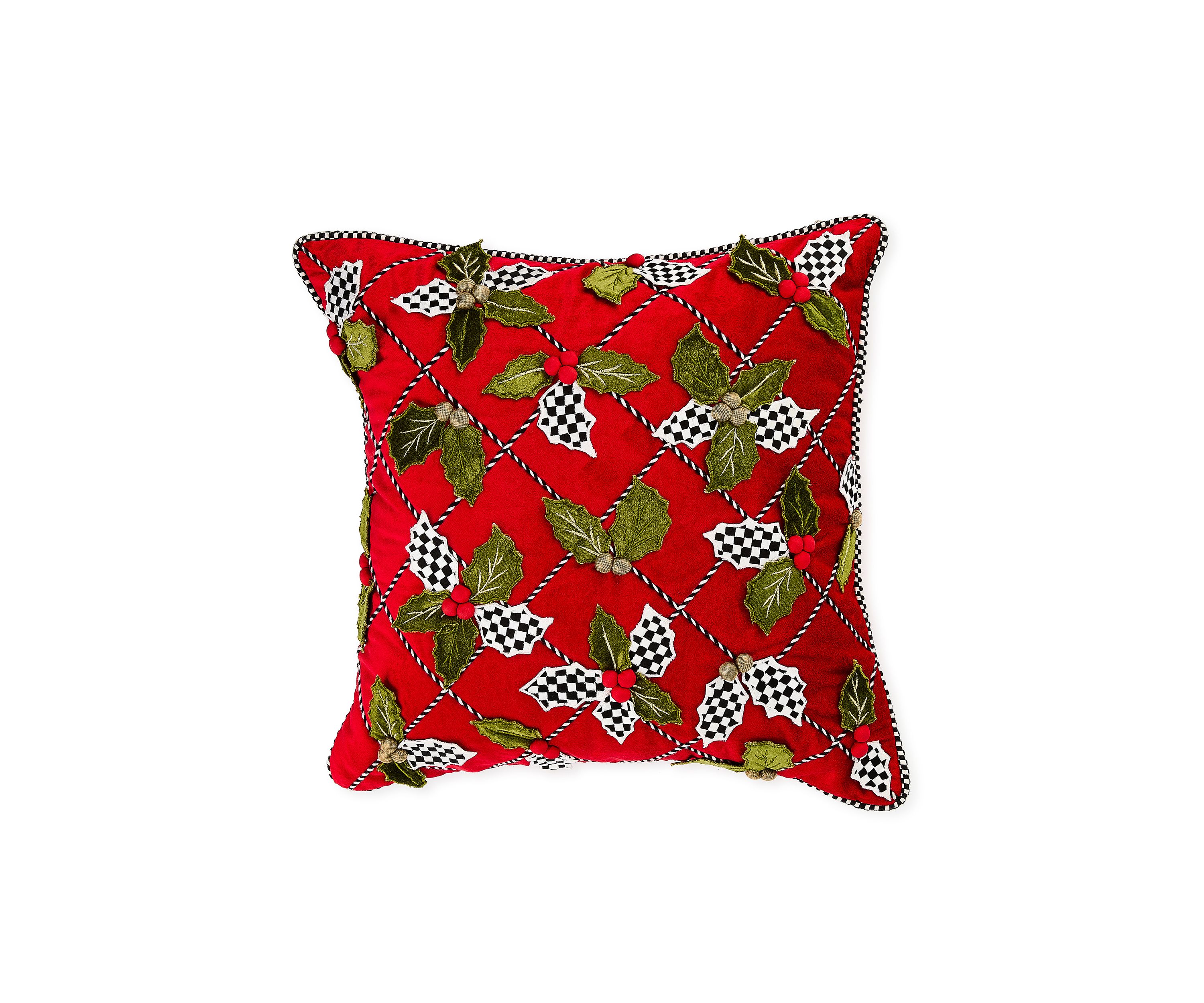 Holly Lattice Throw Pillow 