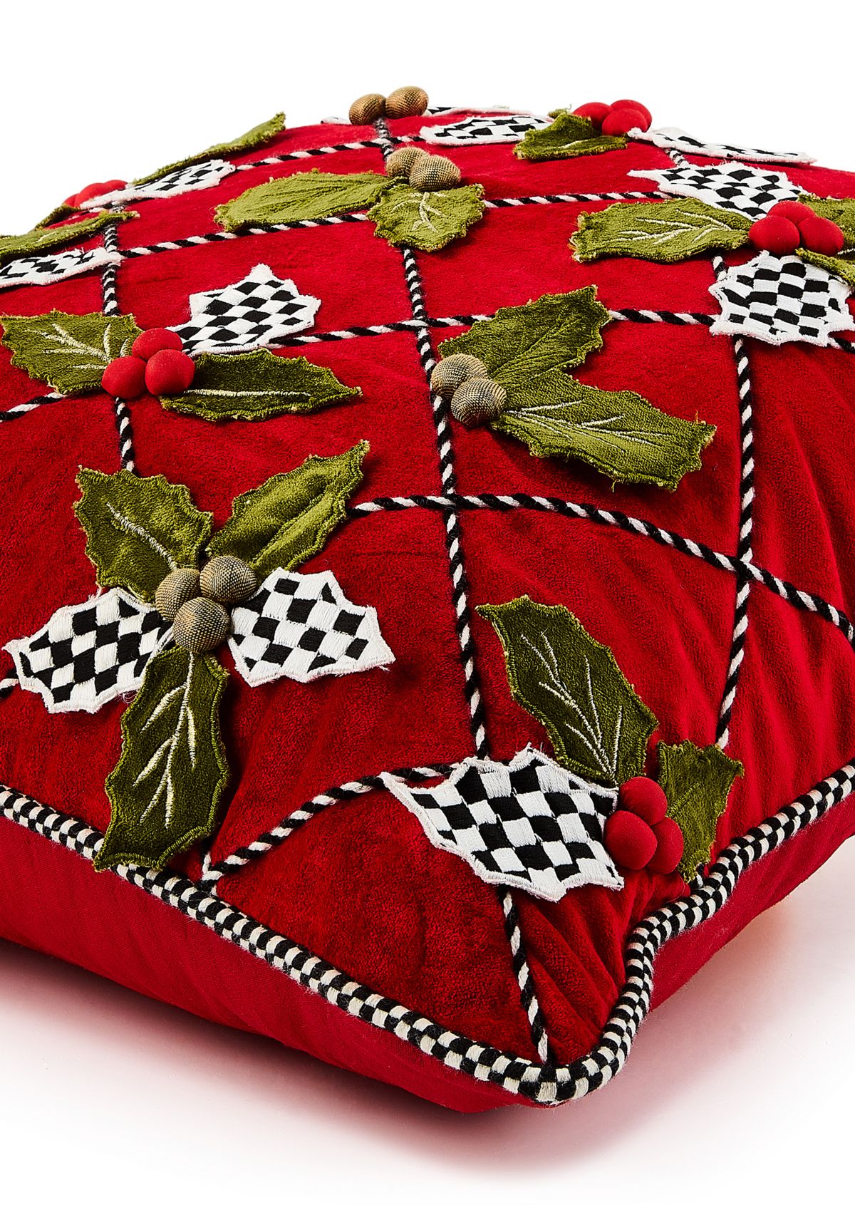 Holly Lattice Throw Pillow 