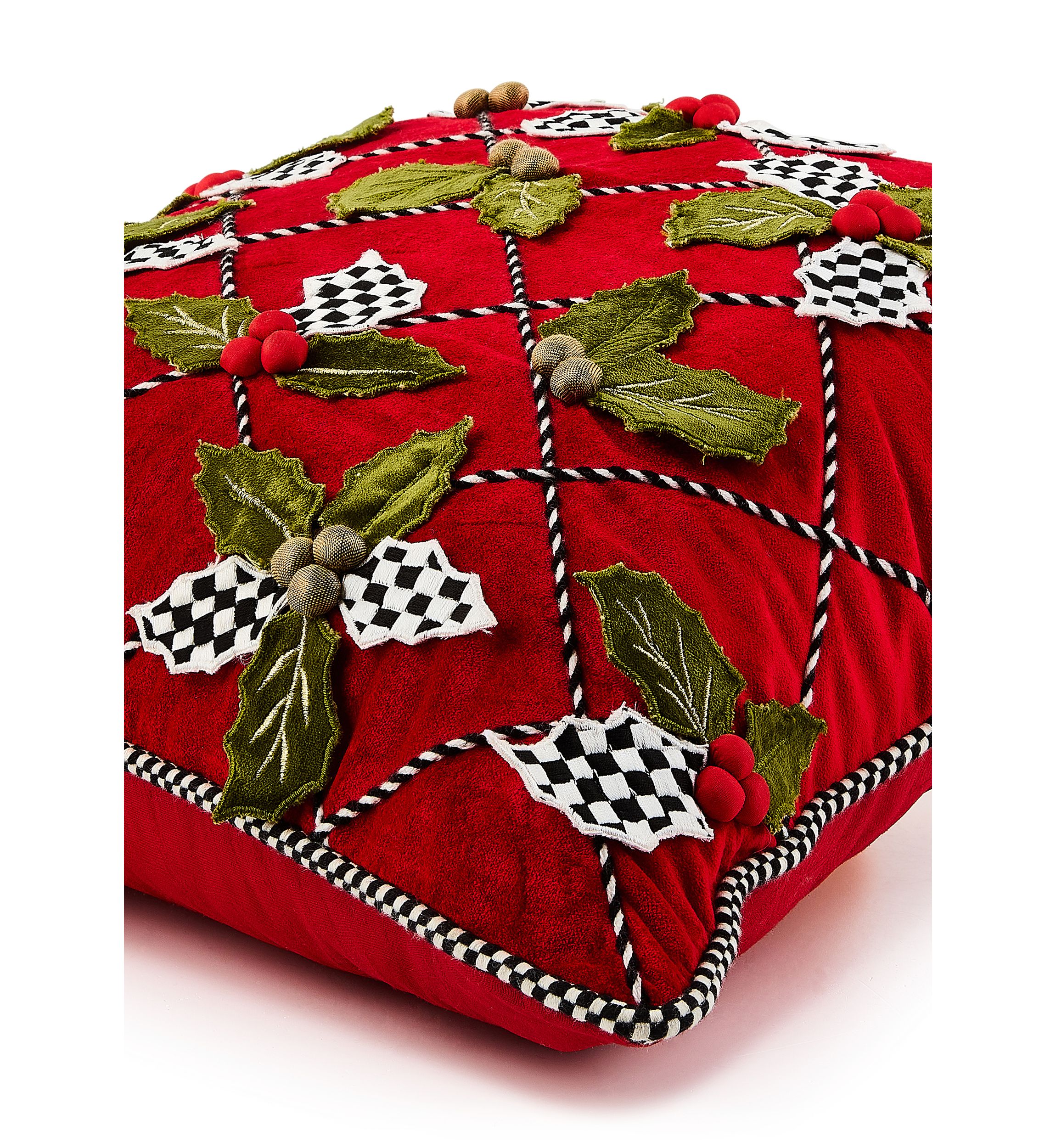 Holly Lattice Throw Pillow 