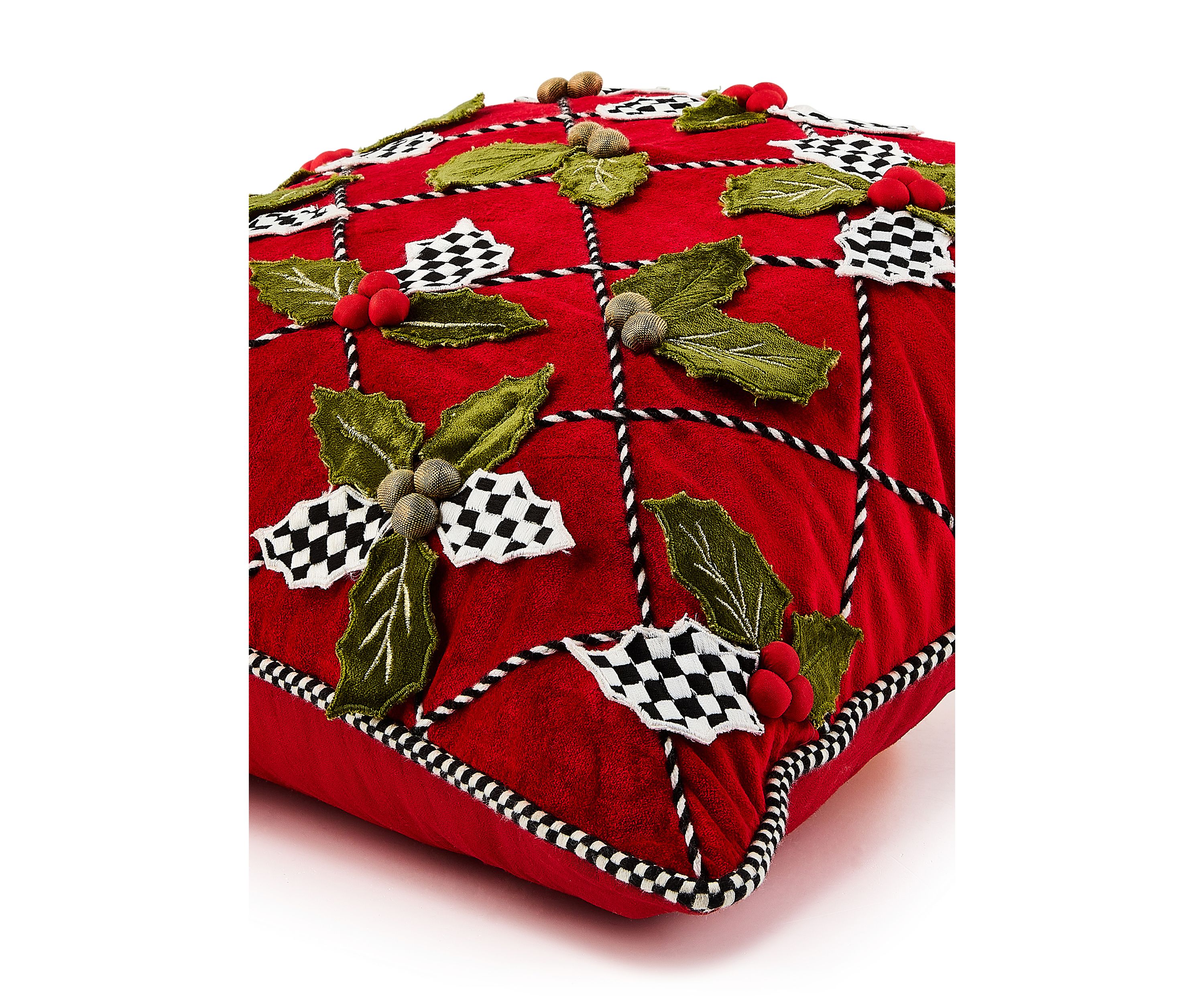 Holly Lattice Throw Pillow 