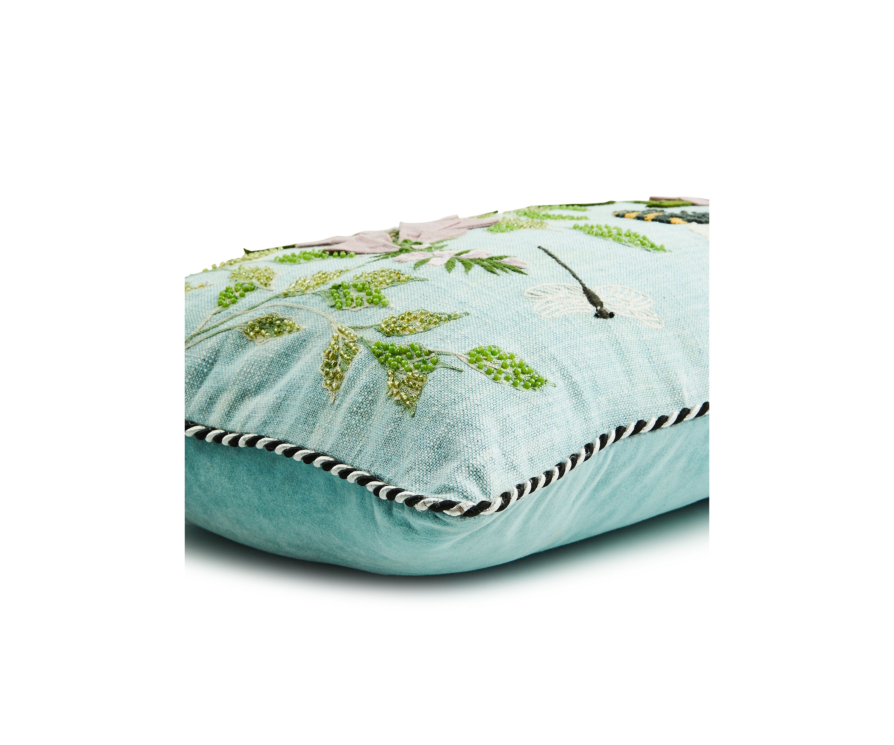 Floral and Bee Lumbar Throw Pillow