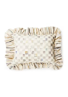 Check Ruffle Lumbar Pillow