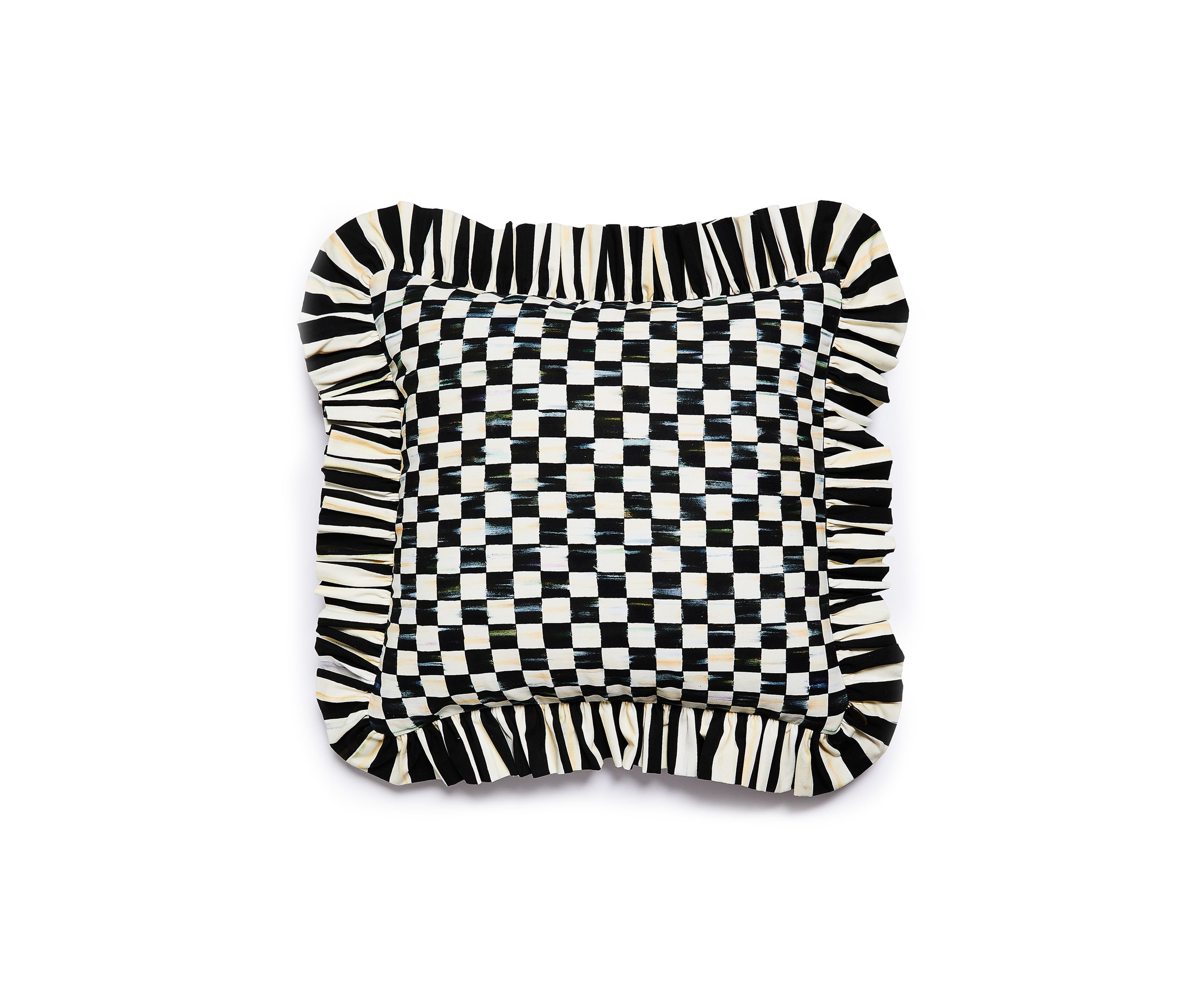 Check Ruffle Throw Pillow