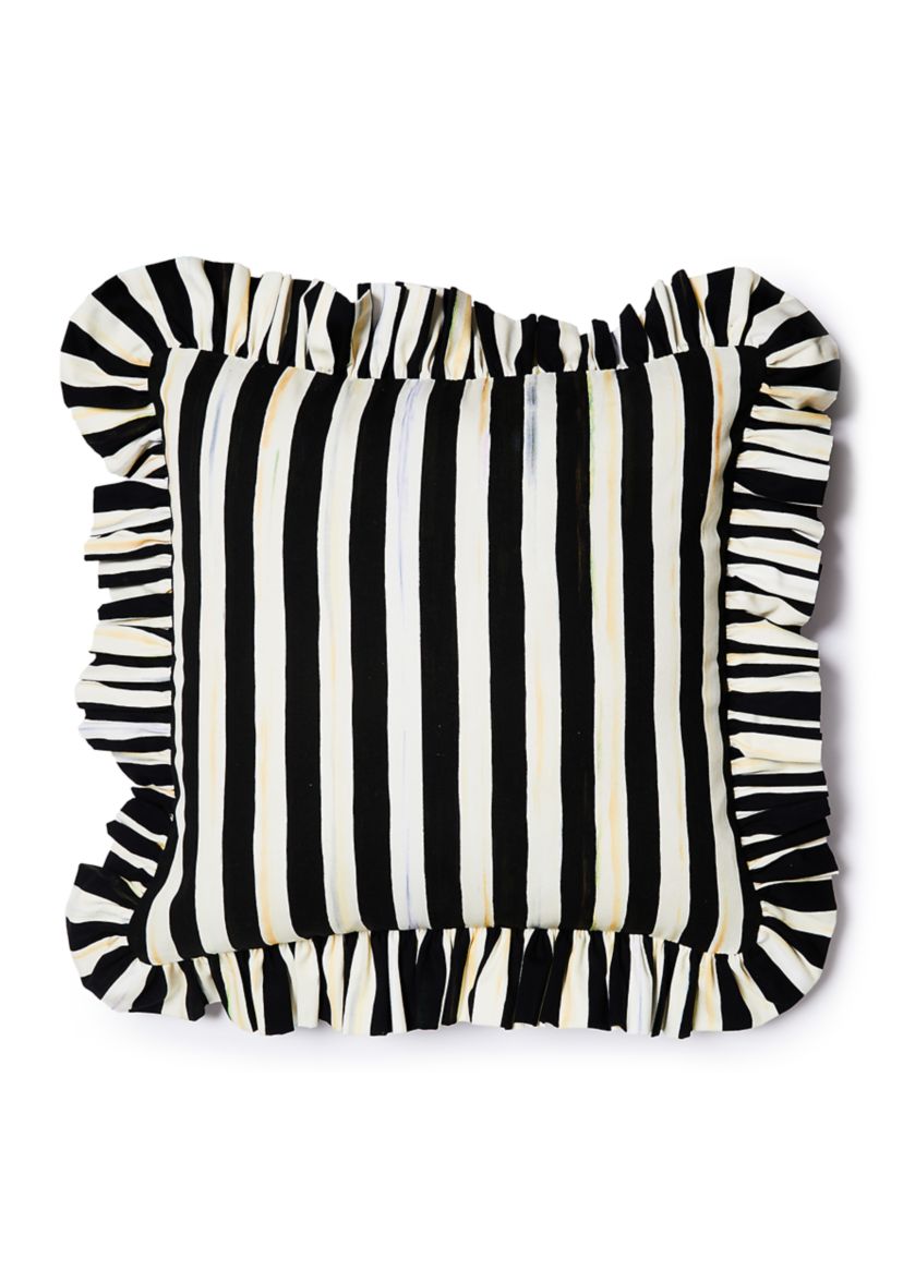 Stripe Ruffle Throw Pillow