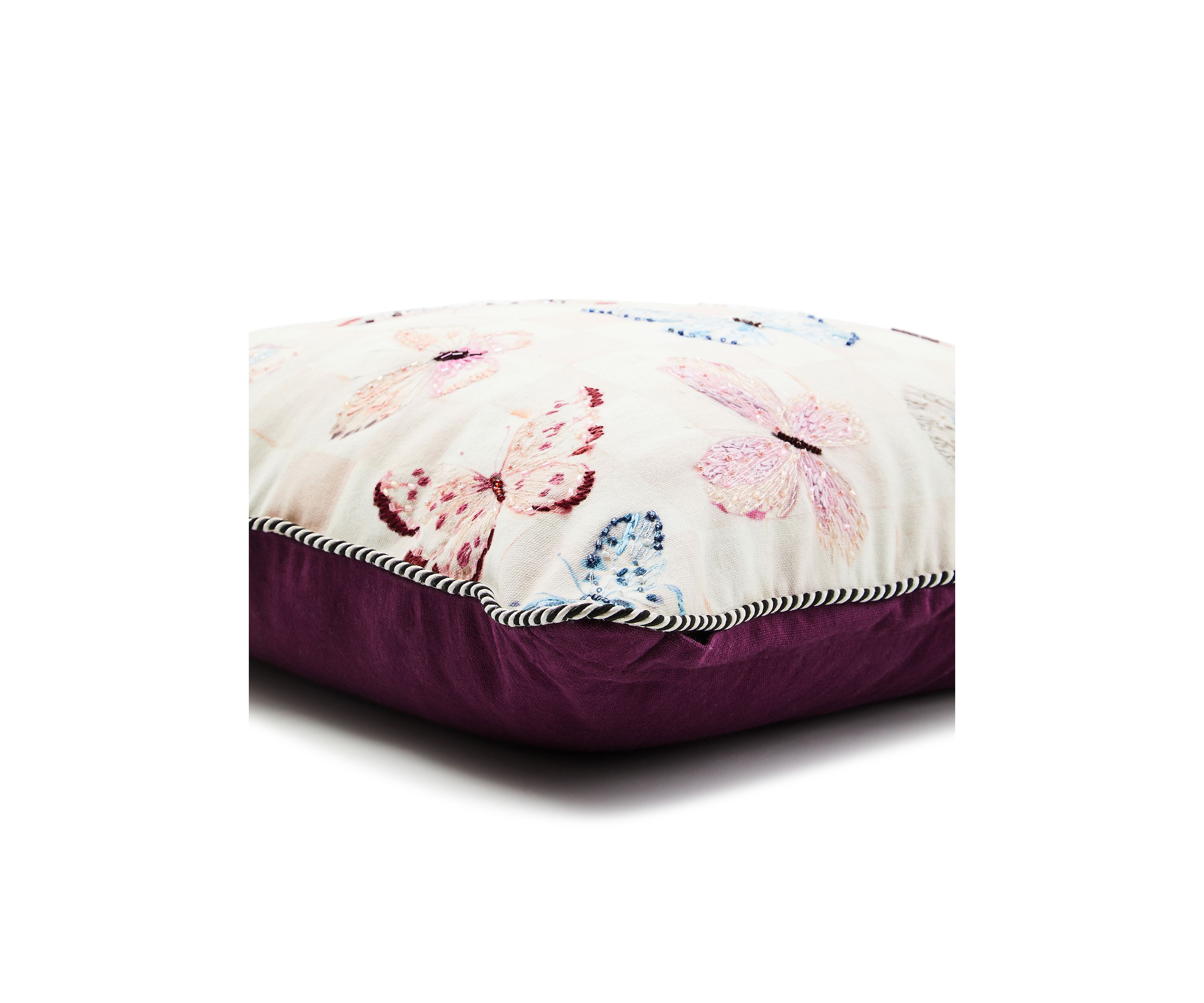 Eternity Butterfly Checked Throw Pillow