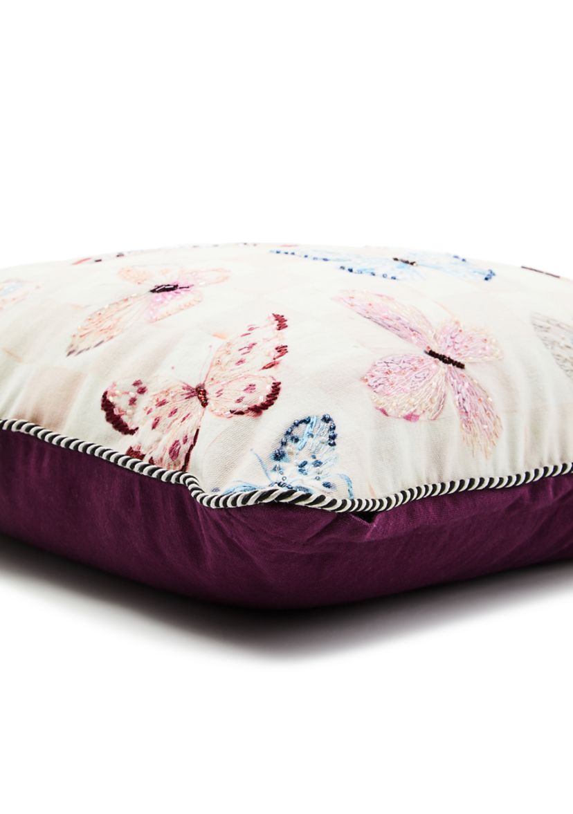 Eternity Butterfly Checked Throw Pillow