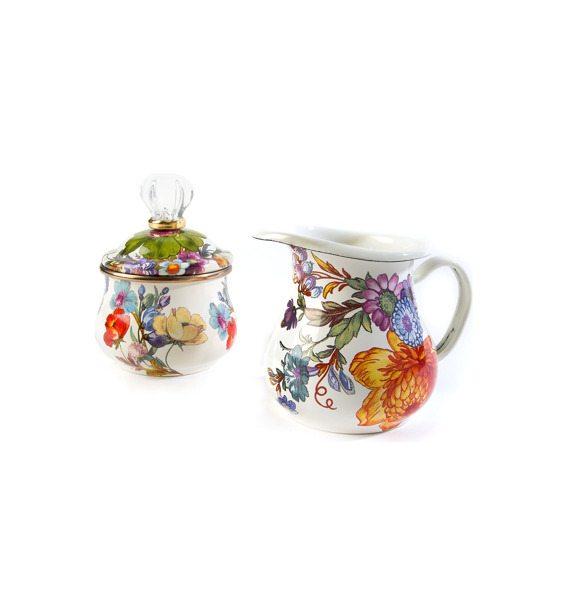 Flower Market Lidded Sugar Bowl - White