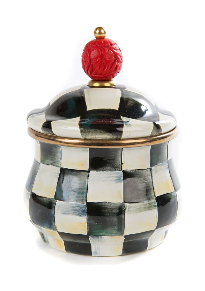  Enamel Lidded Sugar Bowl