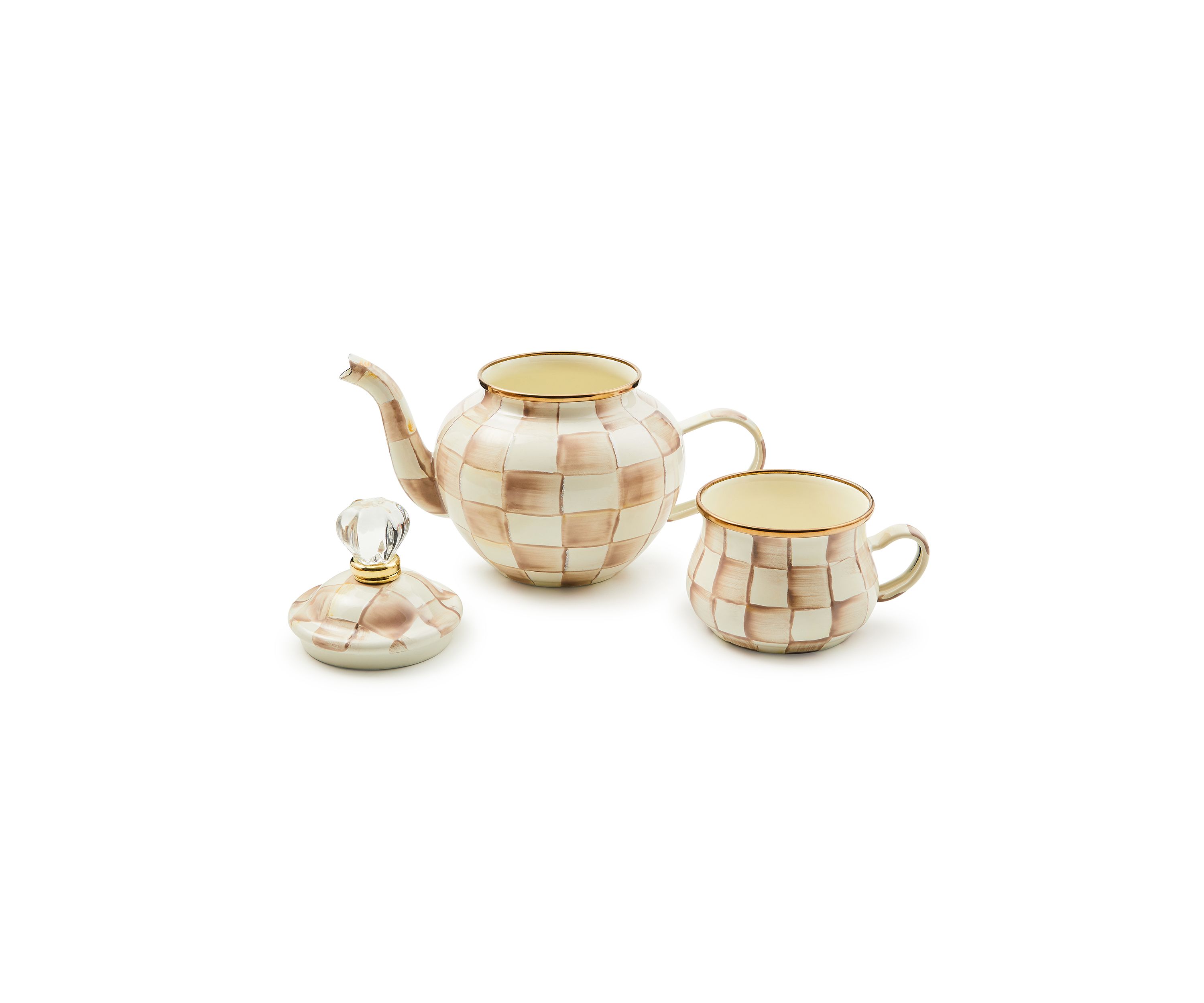 Mocha Check High Tea Set
