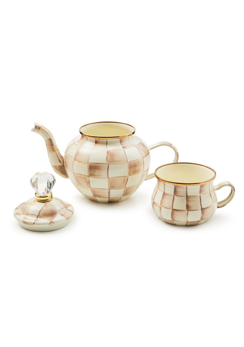 Mocha Check High Tea Set