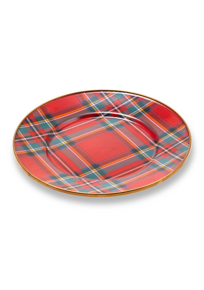 Red Tartan Salad Plate