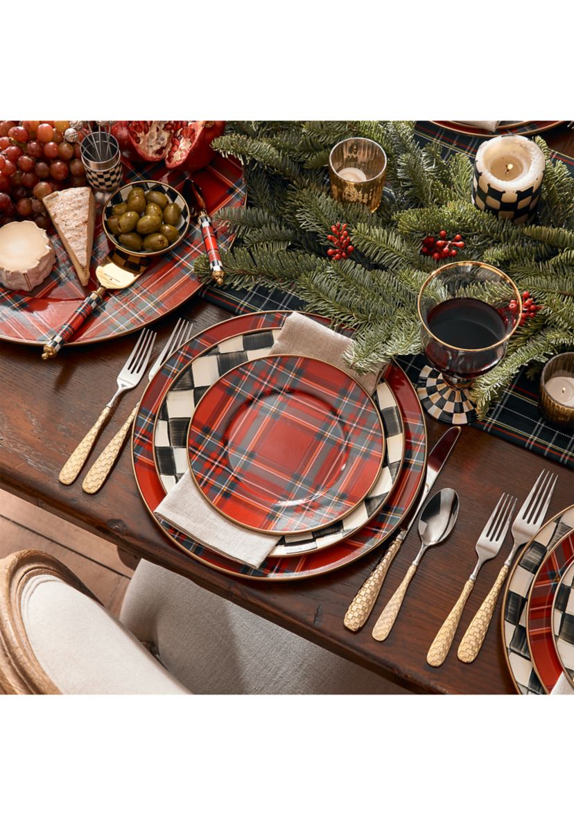 Red Tartan Salad Plate
