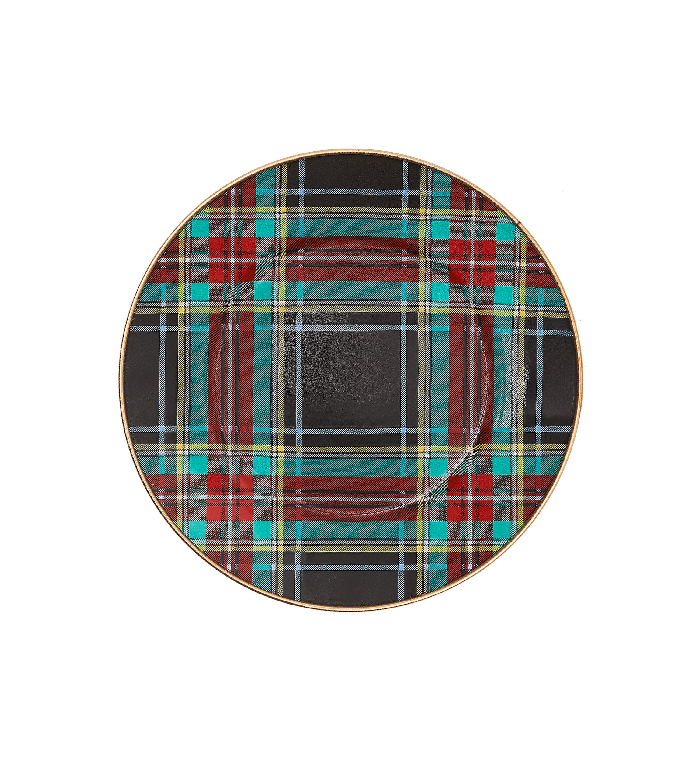 Tartan Black Salad Plate