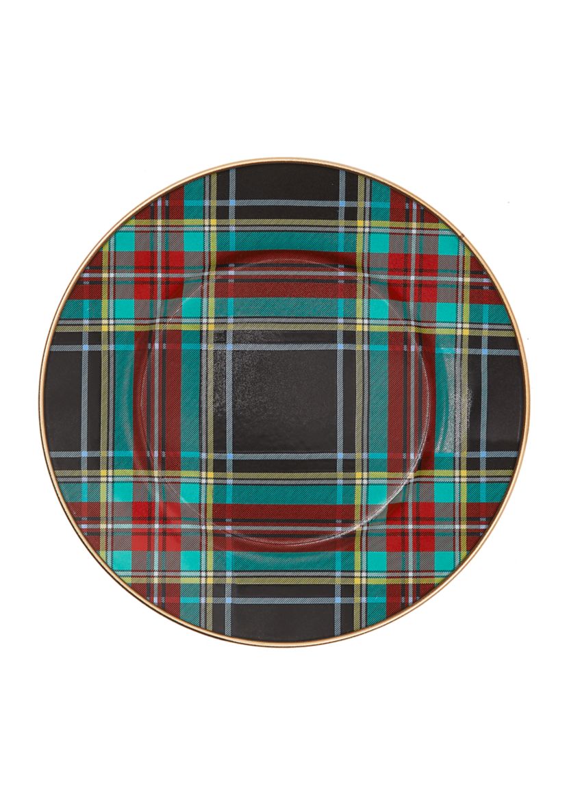 Tartan Black Salad Plate