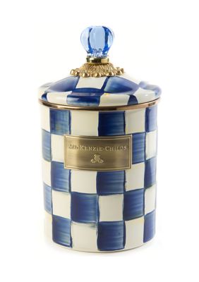 MacKenzie-Childs Royal Check Enamel Canister- Medium