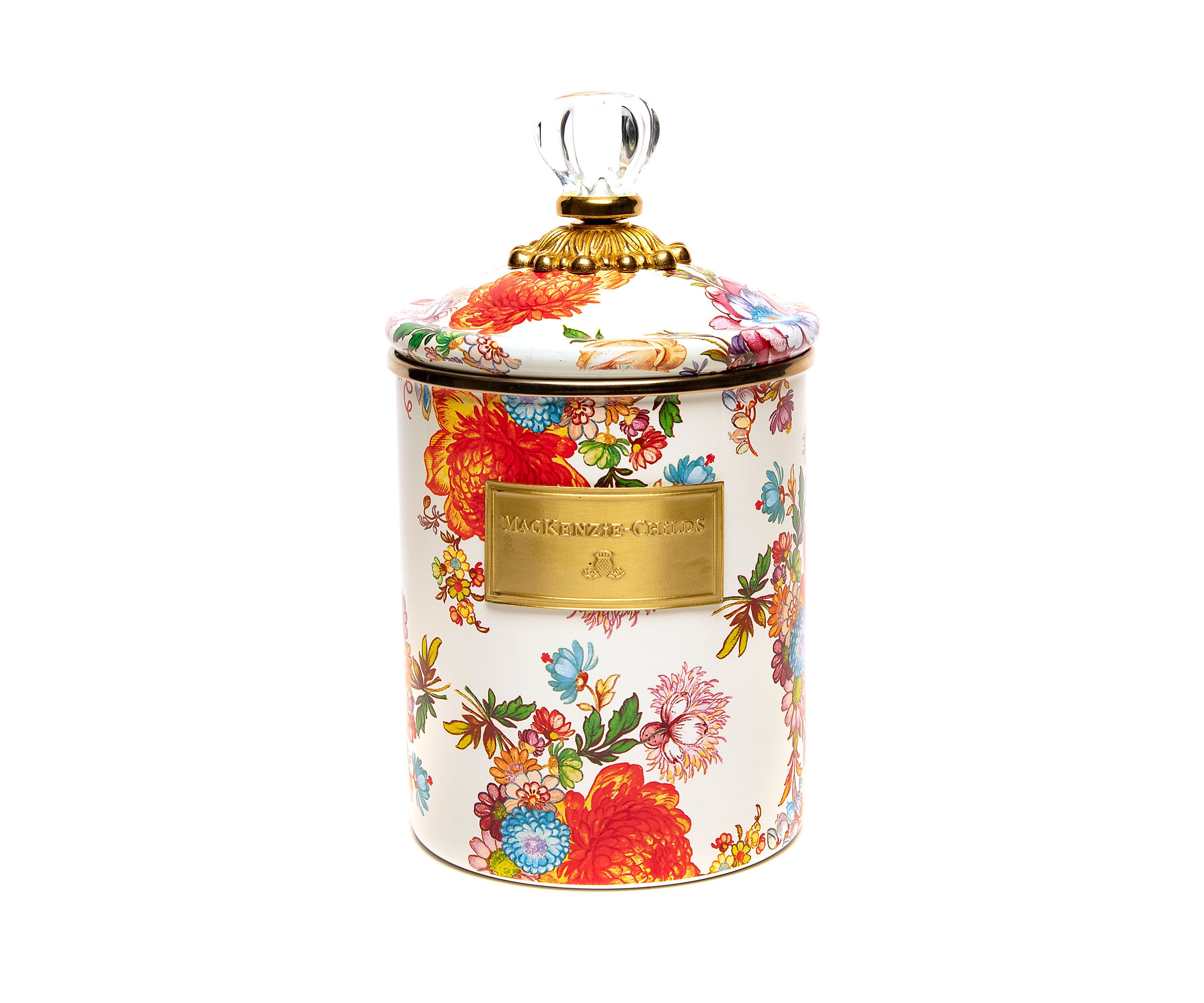 Flower Market Medium Canister - White