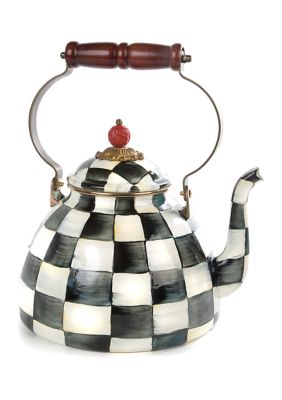 Courtly Check Enamel Quart Tea Kettle