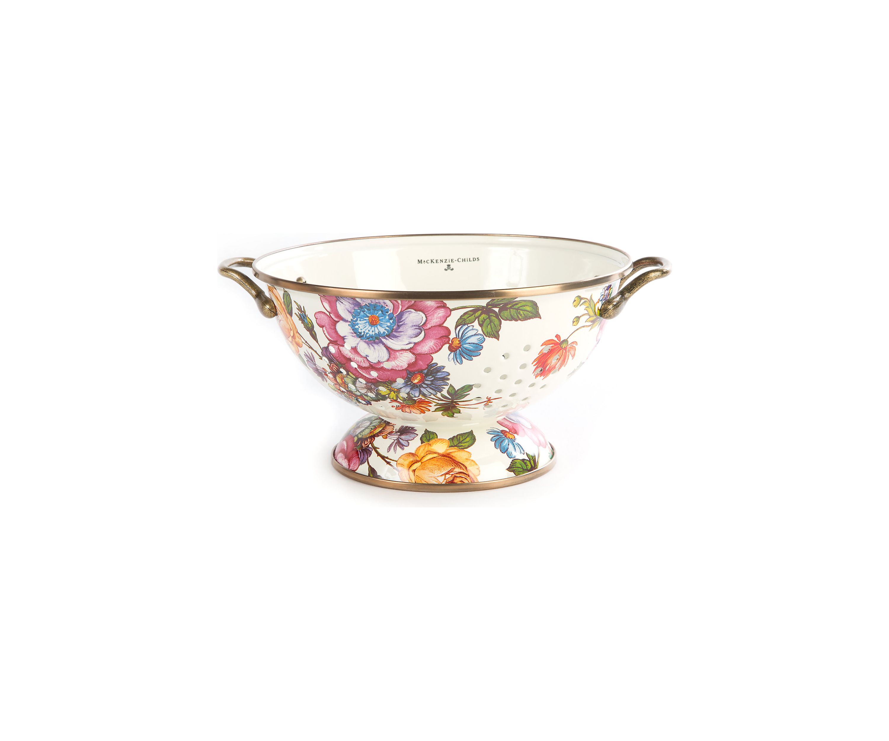 Flower Market Large White Colander
