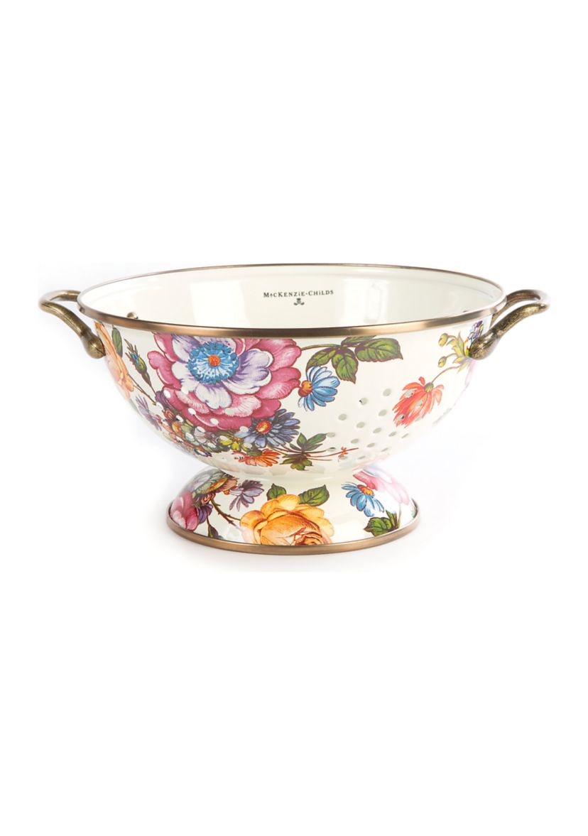 Flower Market Large White Colander