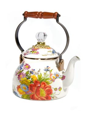 White Flower Market 2 Quart Tea Kettle