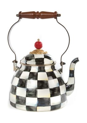 Courtly Check Enamel Quart Tea Kettle