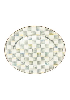 MacKenzie-Childs Sterling Check Enamel Oval Large Platter