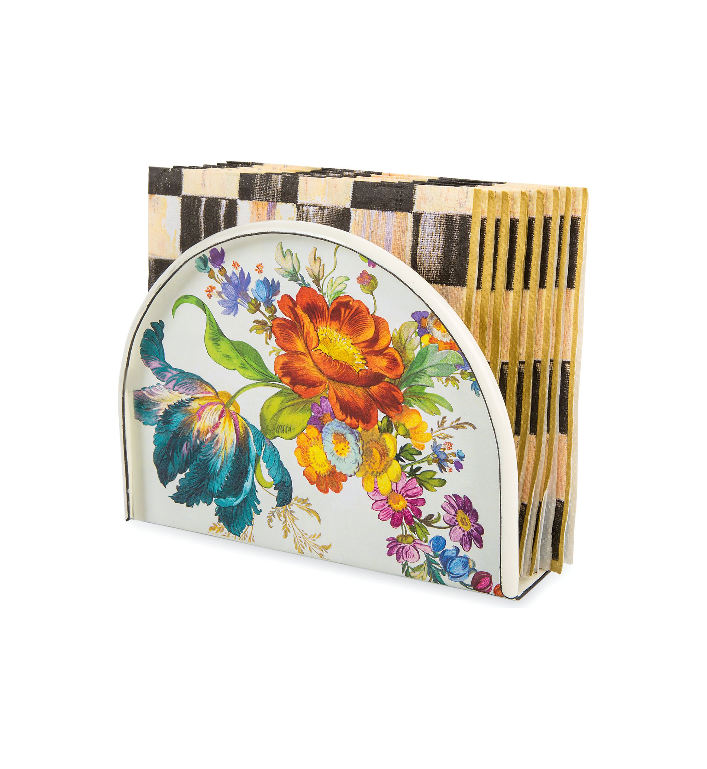 White Flower Market Napkin Holder