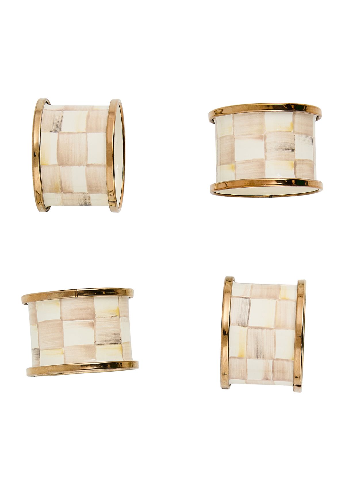 Check Napkin Rings Set of 4