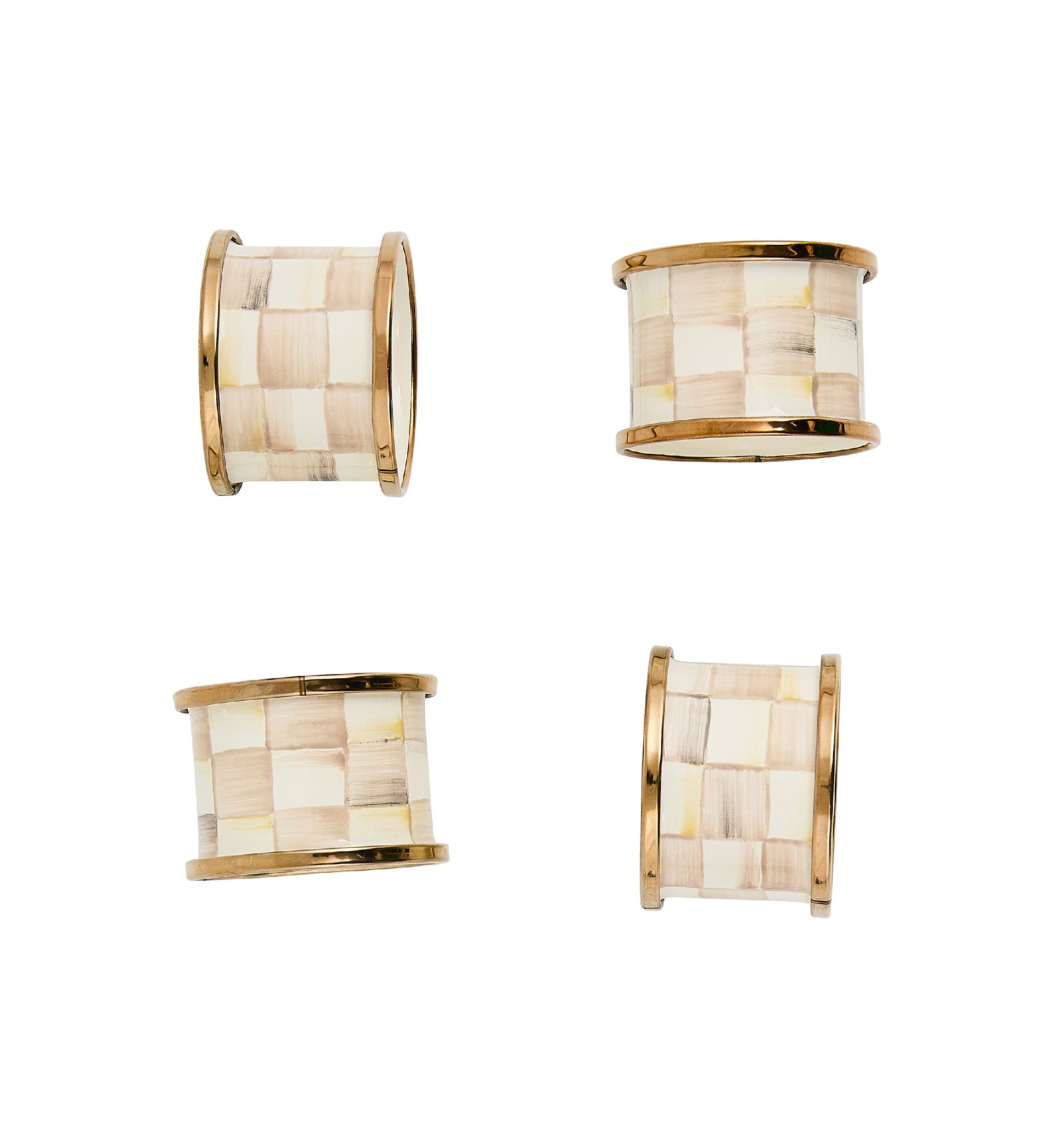 Check Napkin Rings Set of 4