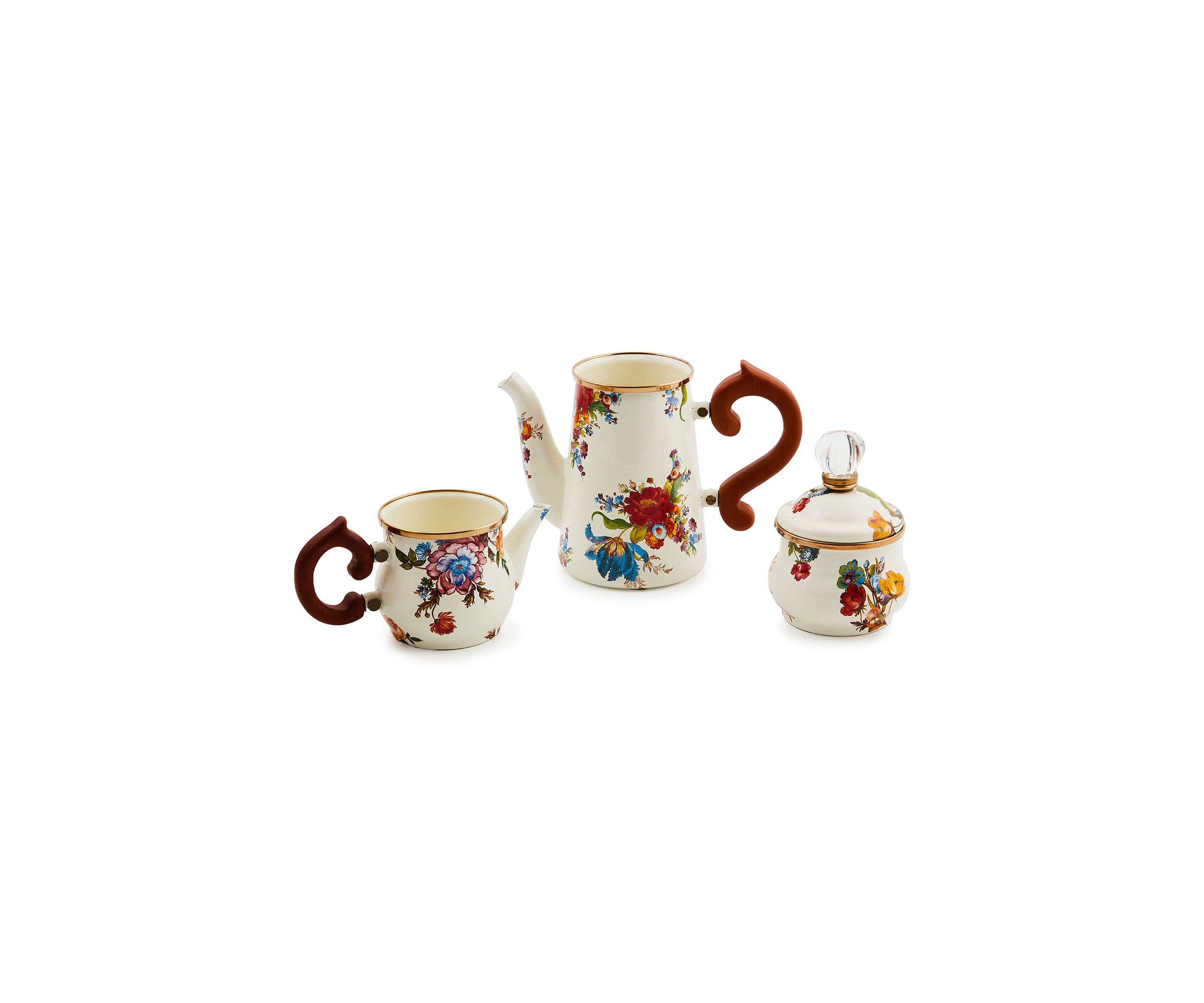 White Flower Market Stackable Coffee Set
