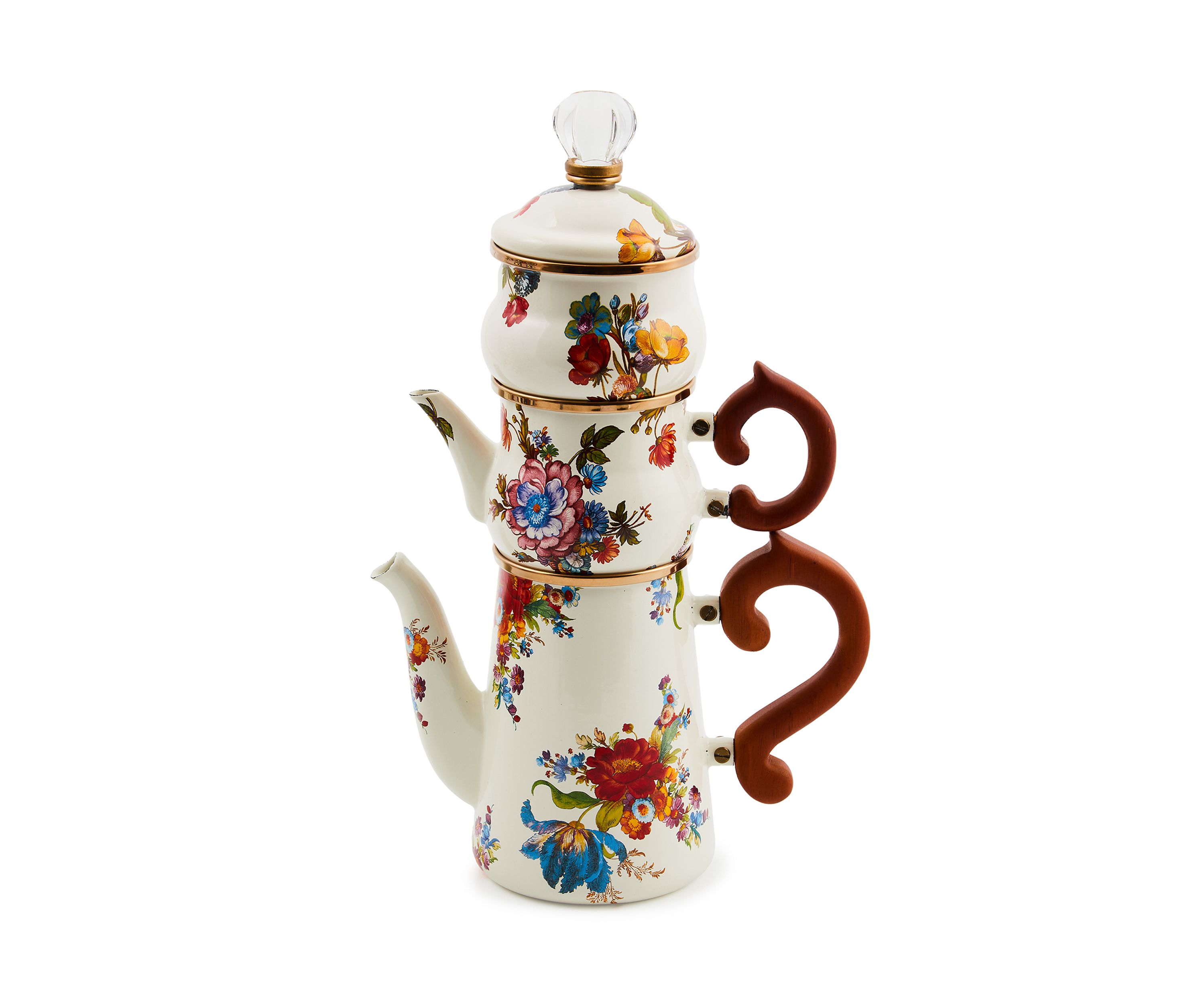 White Flower Market Stackable Coffee Set